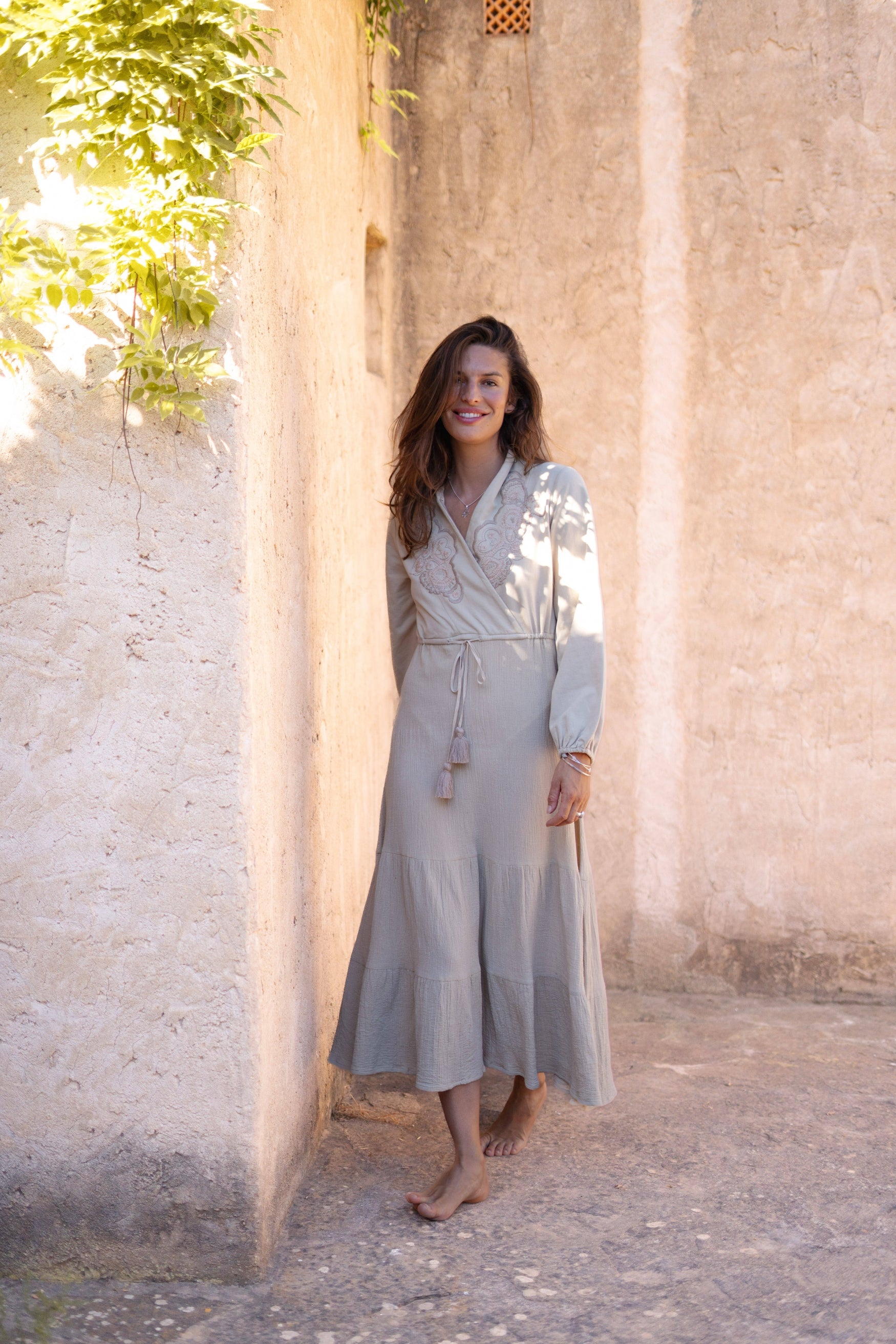 Bohemian jurk in sand van ibzmode, Brands of Ibiza