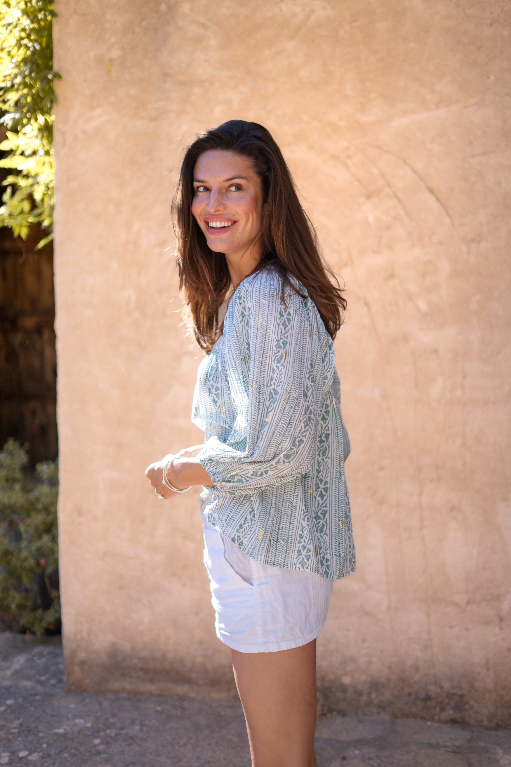 Bohemian blouse in blue van ibzmode, Brands of Ibiza