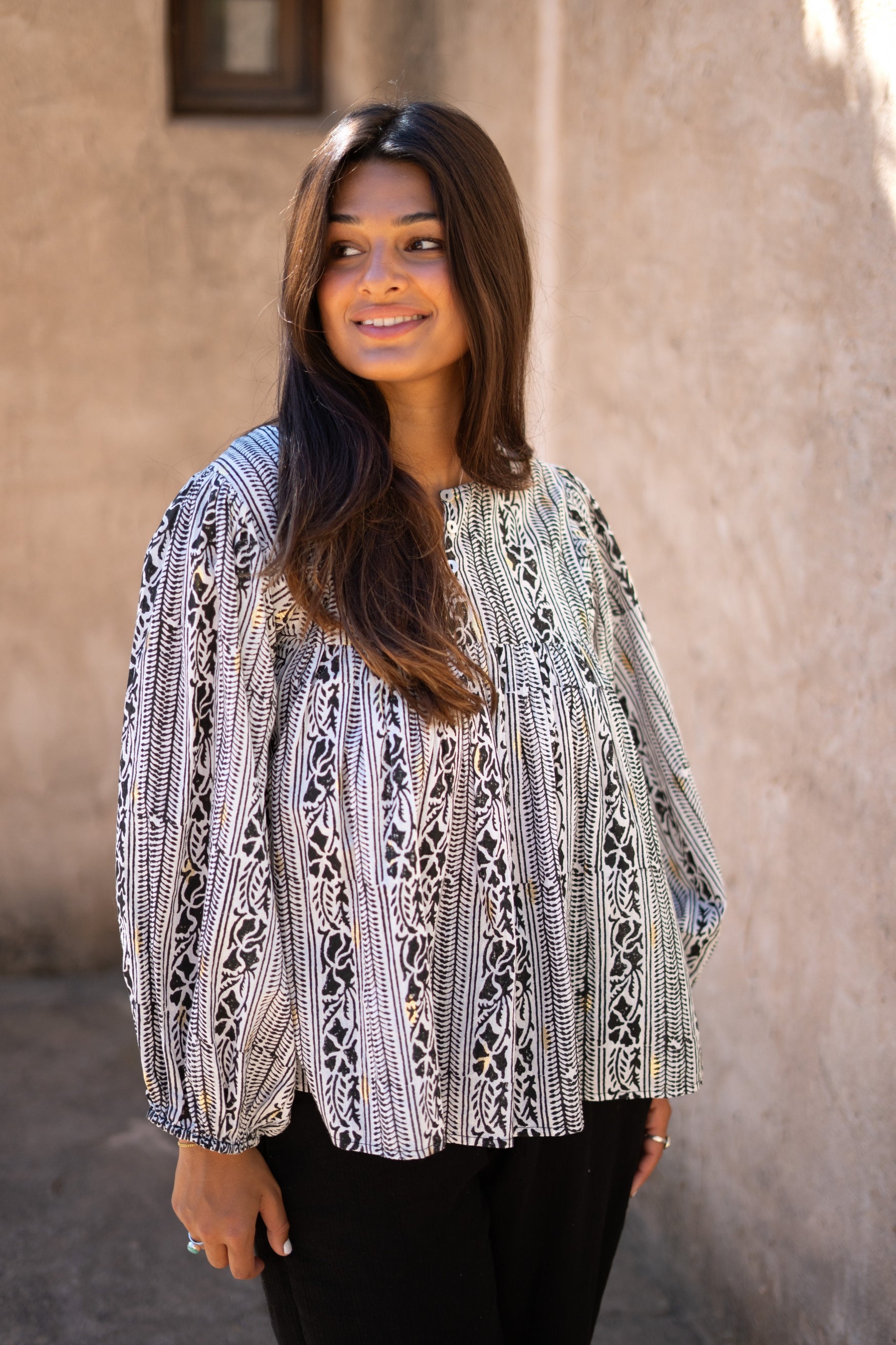 Bohemian blouse in black van ibzmode, Brands of Ibiza