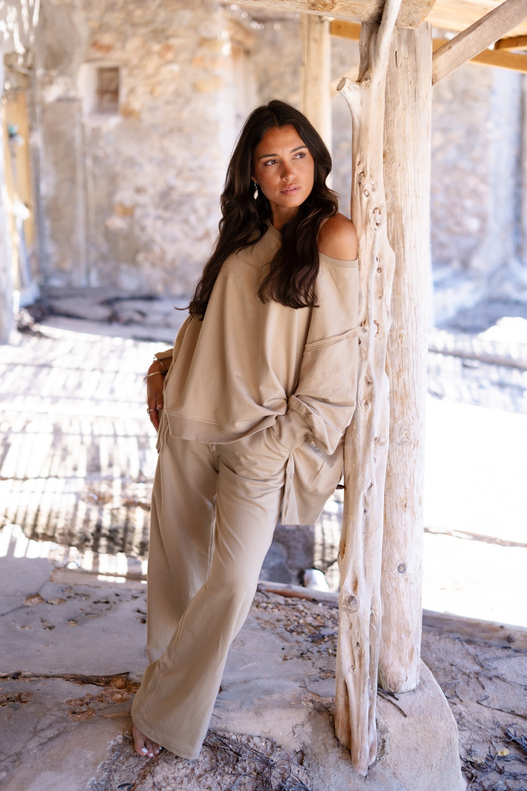 Bohemian broek in taupe van ibzmode, Brands of Ibiza