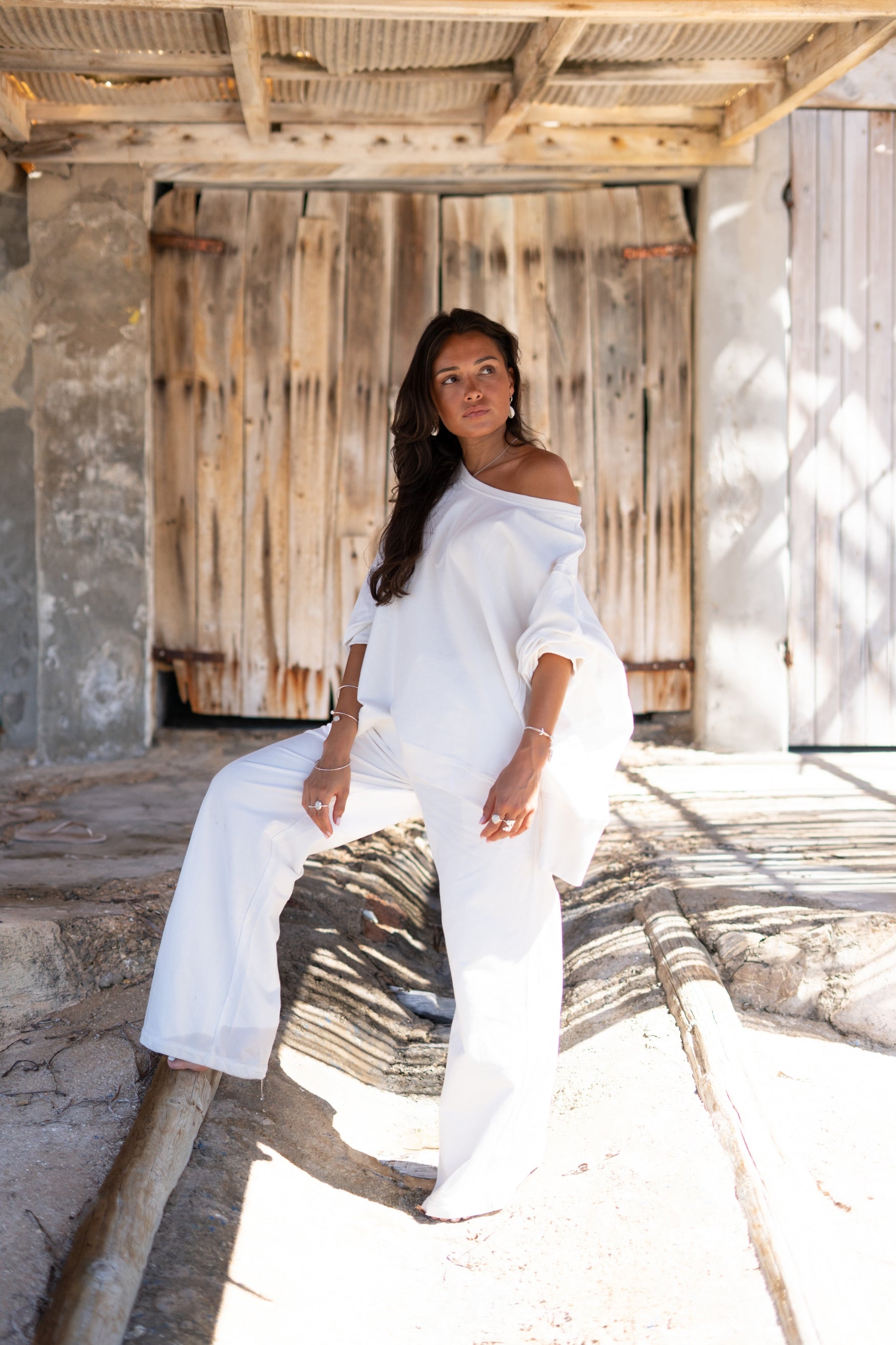 Bohemian broek in ecru van ibzmode, Brands of Ibiza