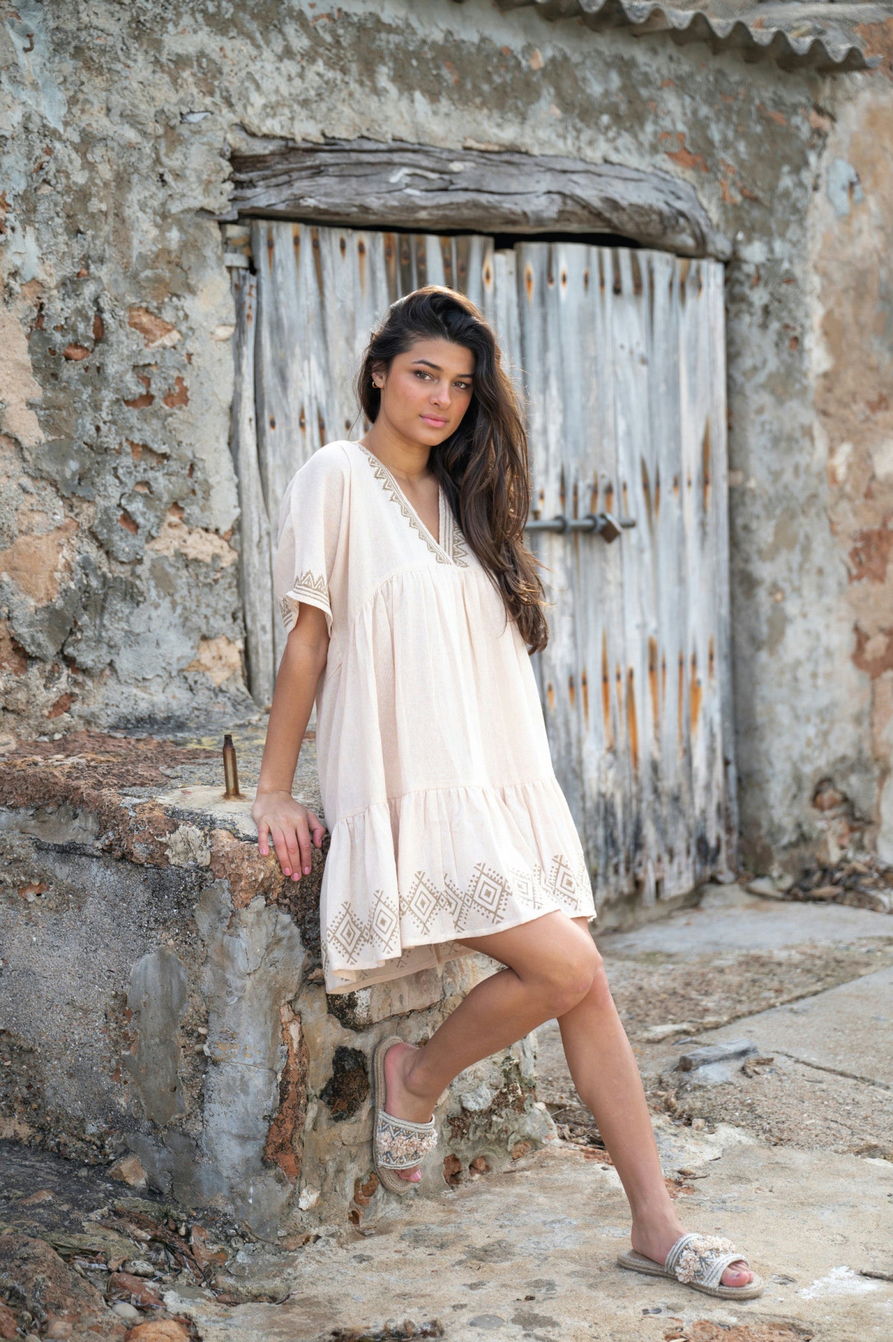 Bohemian jurk in ivory van ibzmode, Brands of Ibiza