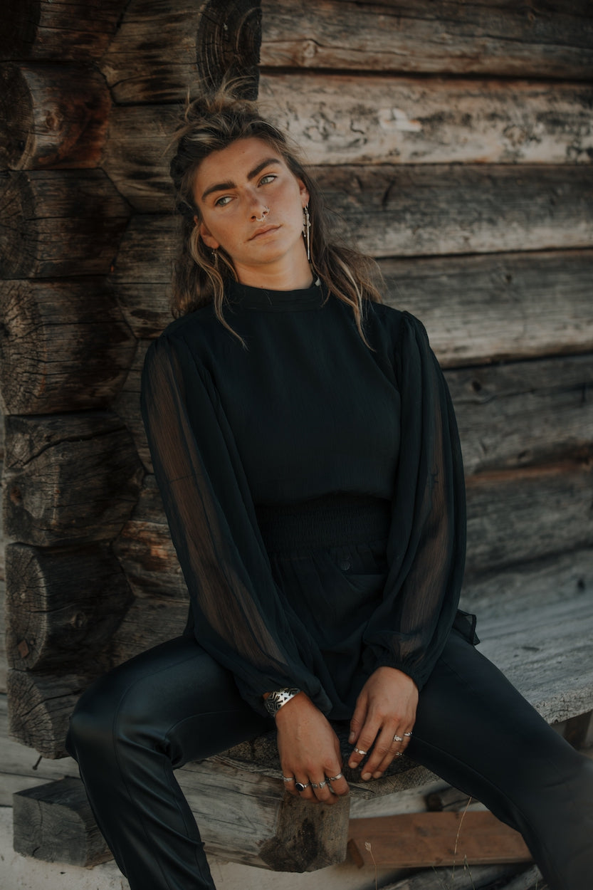 Bohemian top in black van MOOST Wanted, Brands of Ibiza