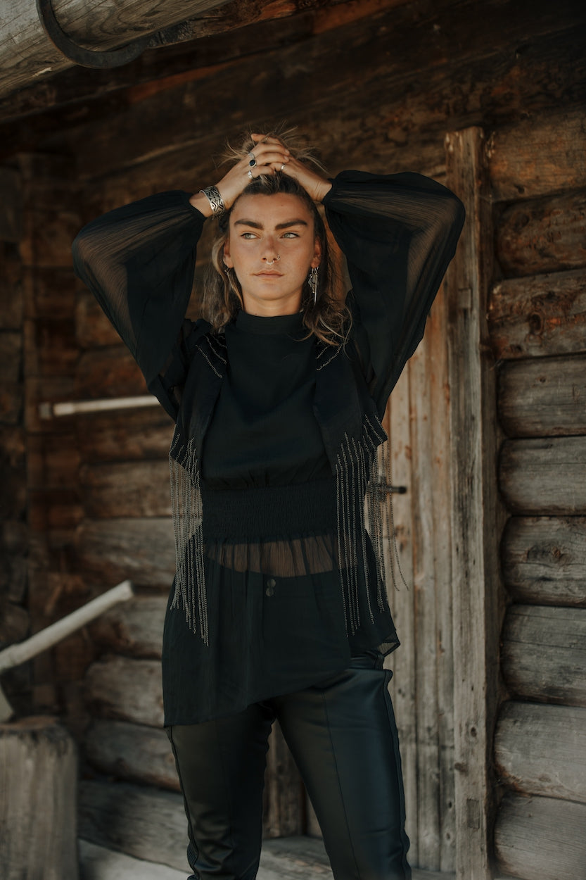 Bohemian top in black van MOOST Wanted, Brands of Ibiza