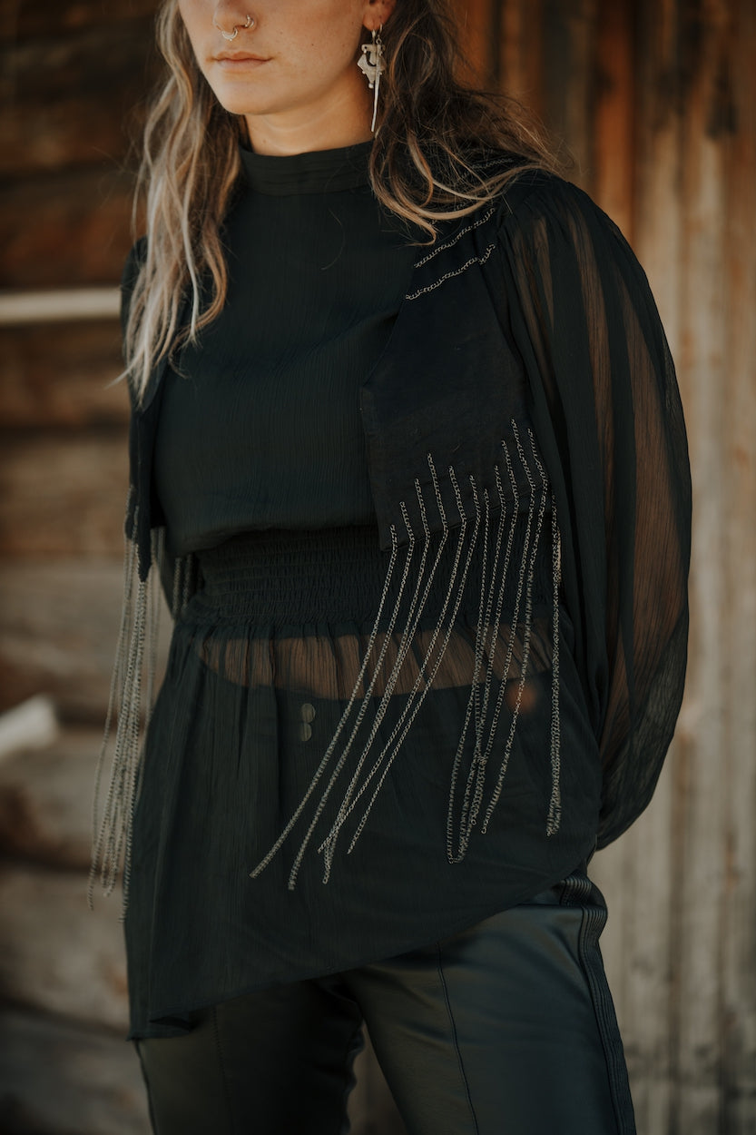 Bohemian top in black van MOOST Wanted, Brands of Ibiza