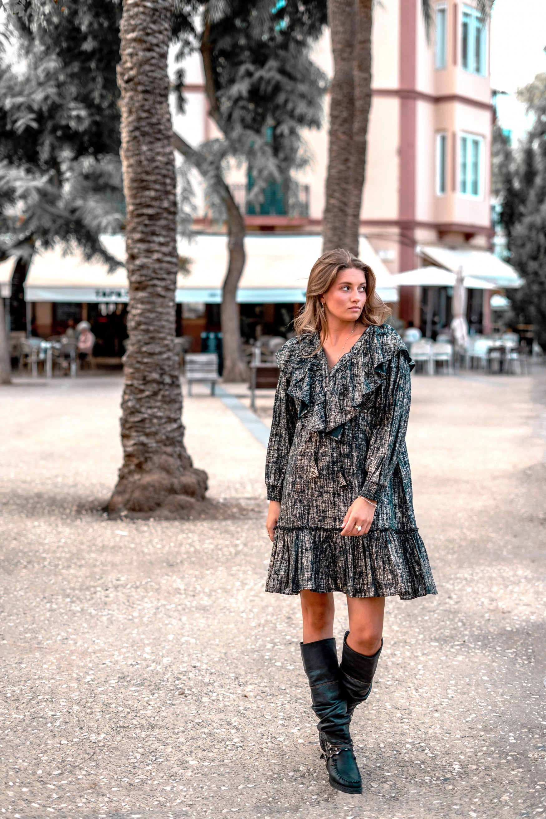 Bohemian jurk in black gold van ibzmode, Brands of Ibiza