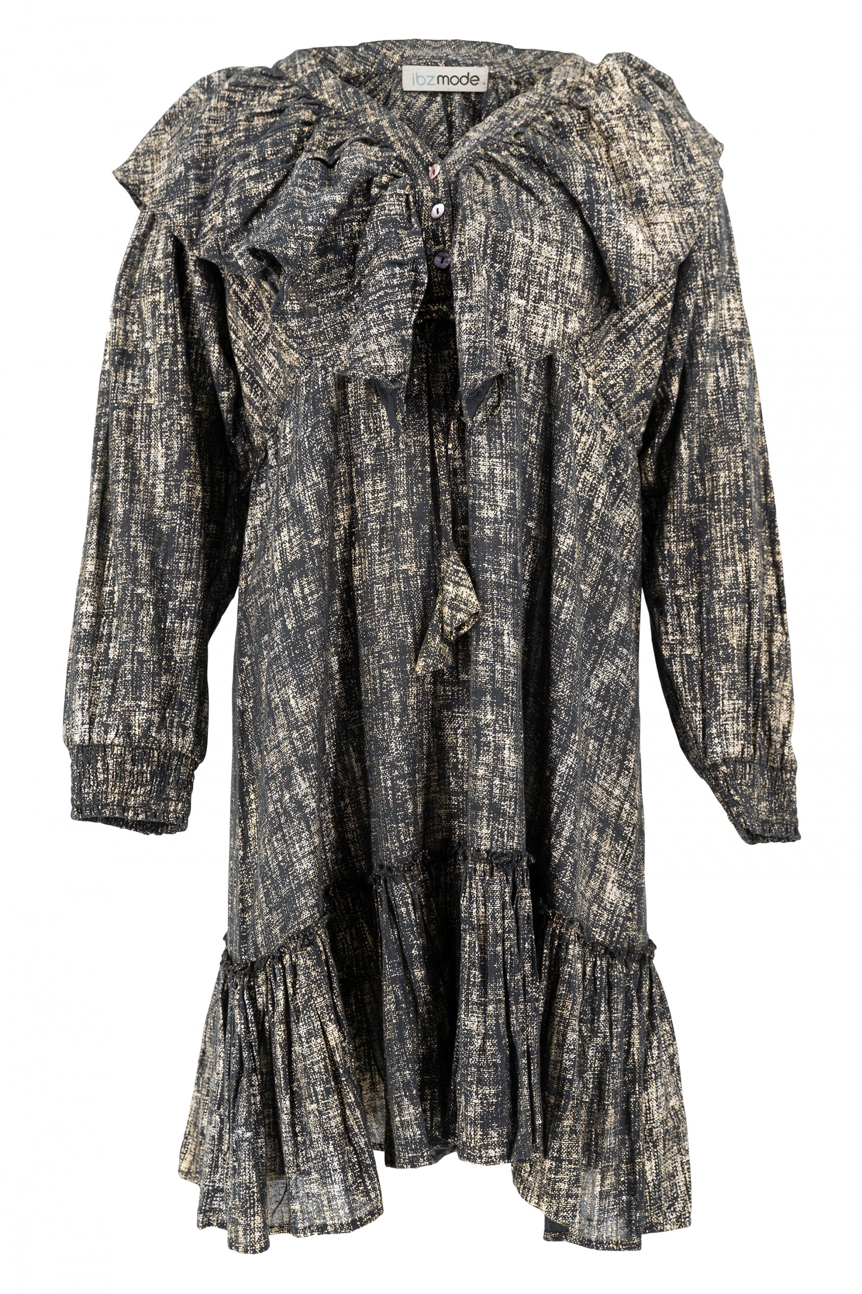 Bohemian jurk in black gold van ibzmode, Brands of Ibiza