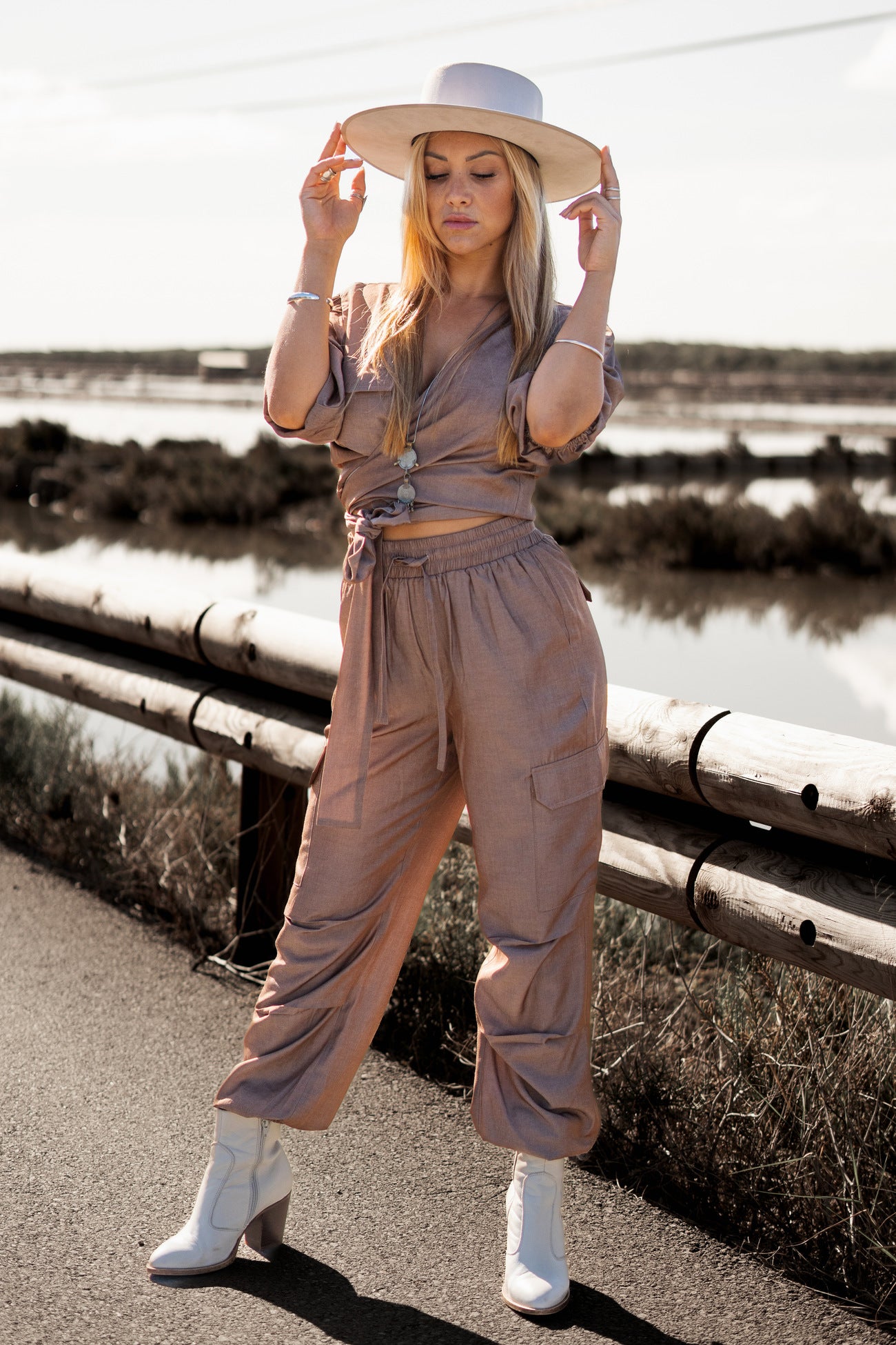 Bohemian top in taupe van MOOST Wanted, Brands of Ibiza