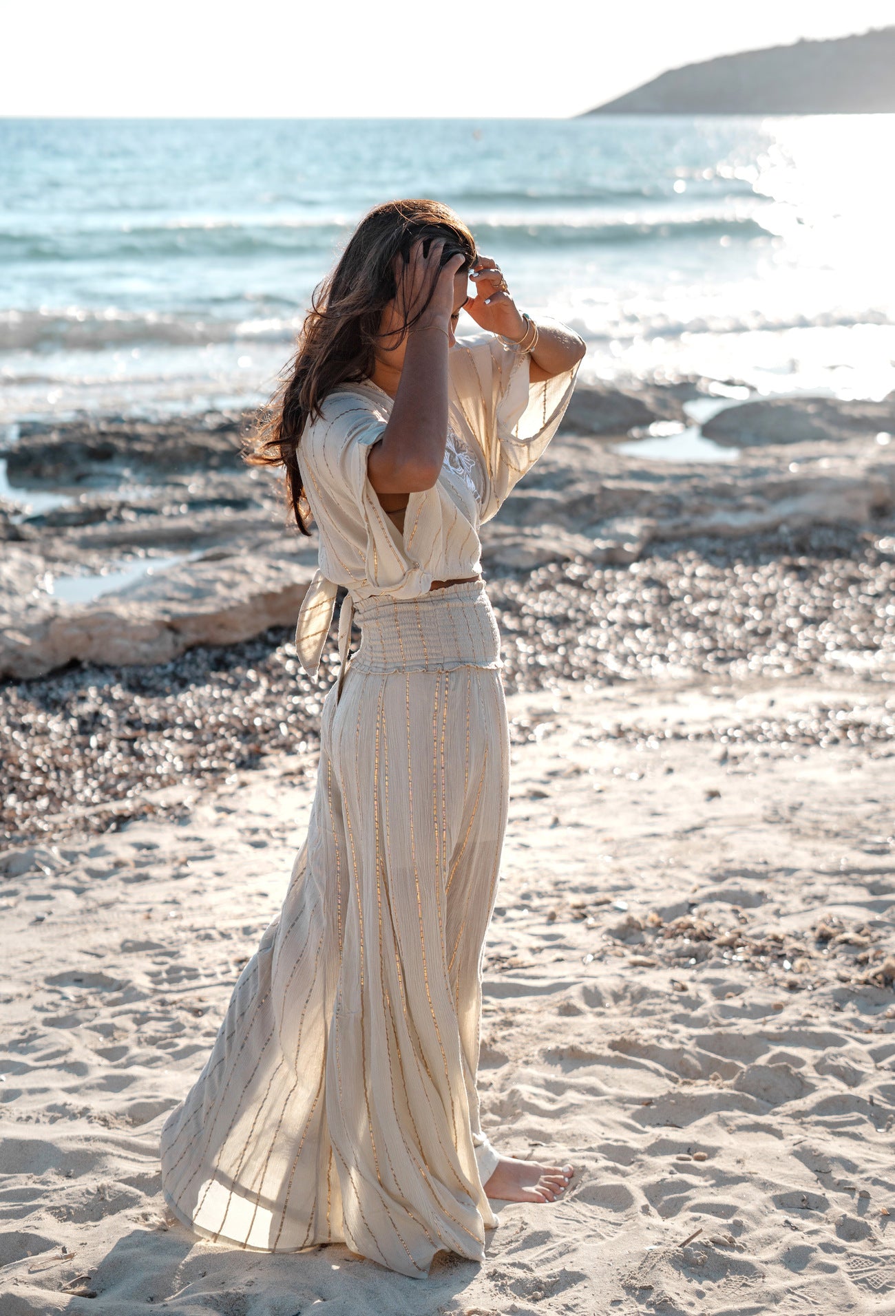 Bohemian broek in sand van ibzmode, Brands of Ibiza