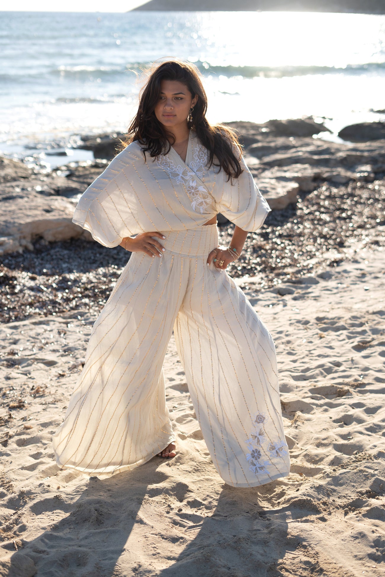 Bohemian kimono in sand van ibzmode, Brands of Ibiza