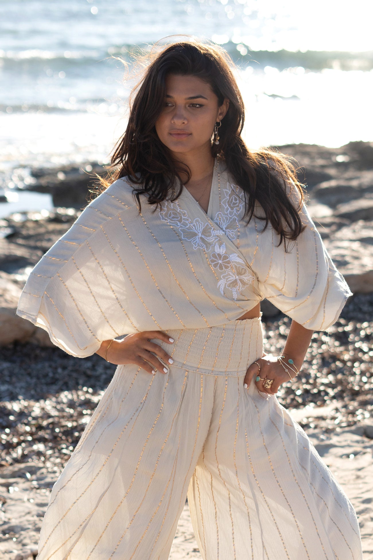 Bohemian kimono in sand van ibzmode, Brands of Ibiza