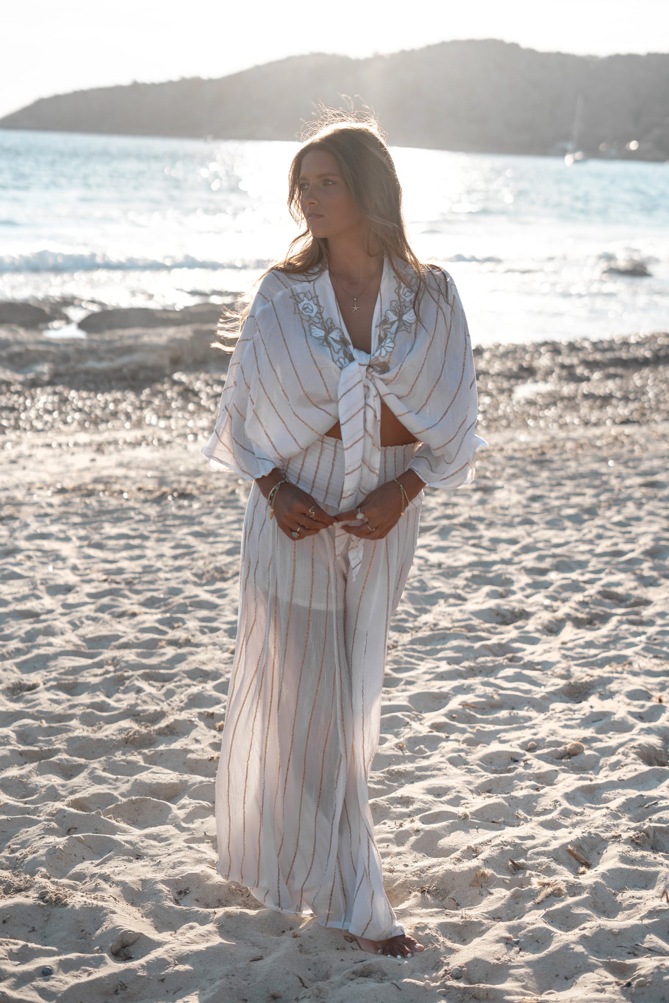 Bohemian broek in white van ibzmode, Brands of Ibiza