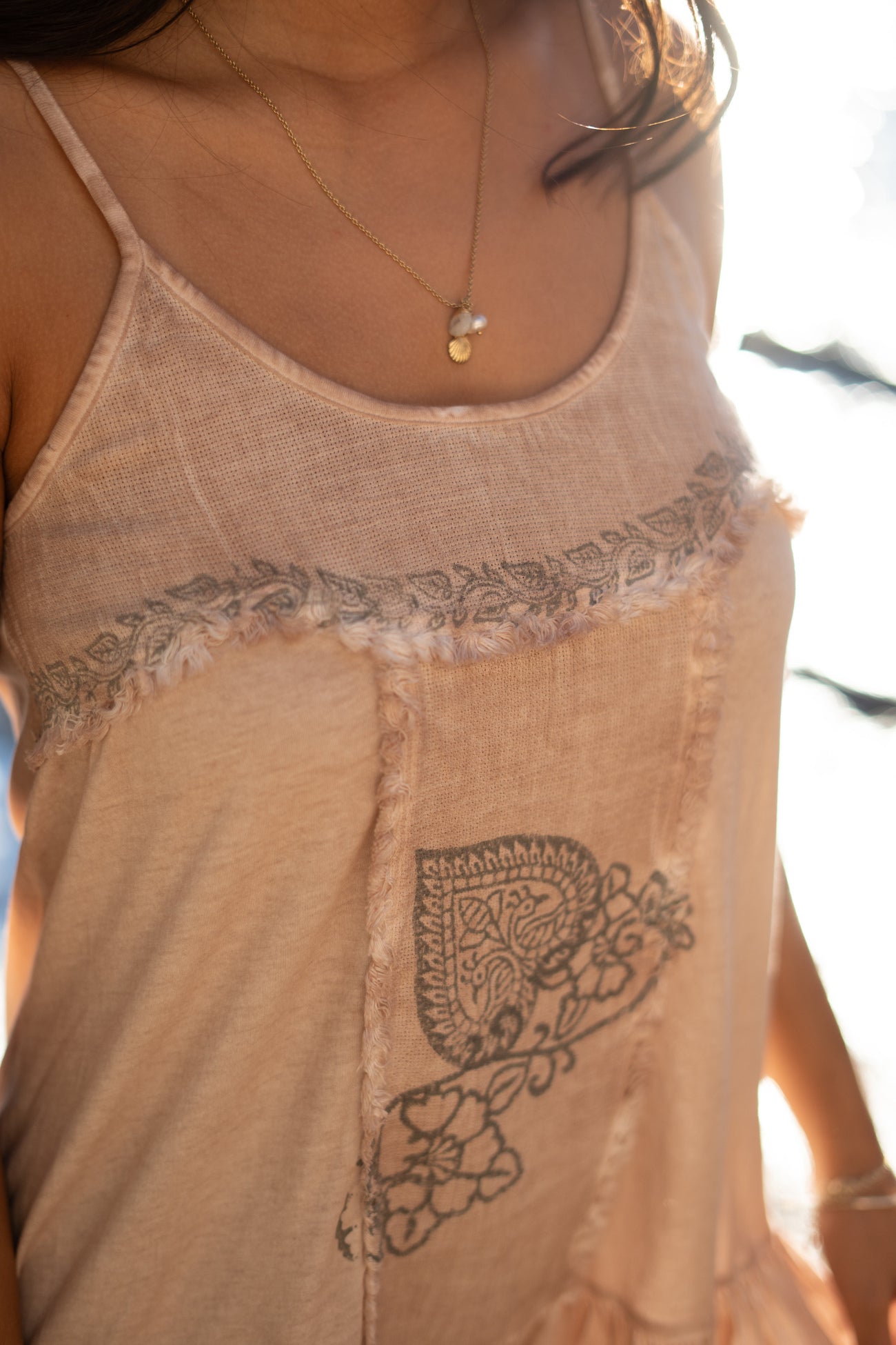 Bohemian jurk in sand van ibzmode, Brands of Ibiza