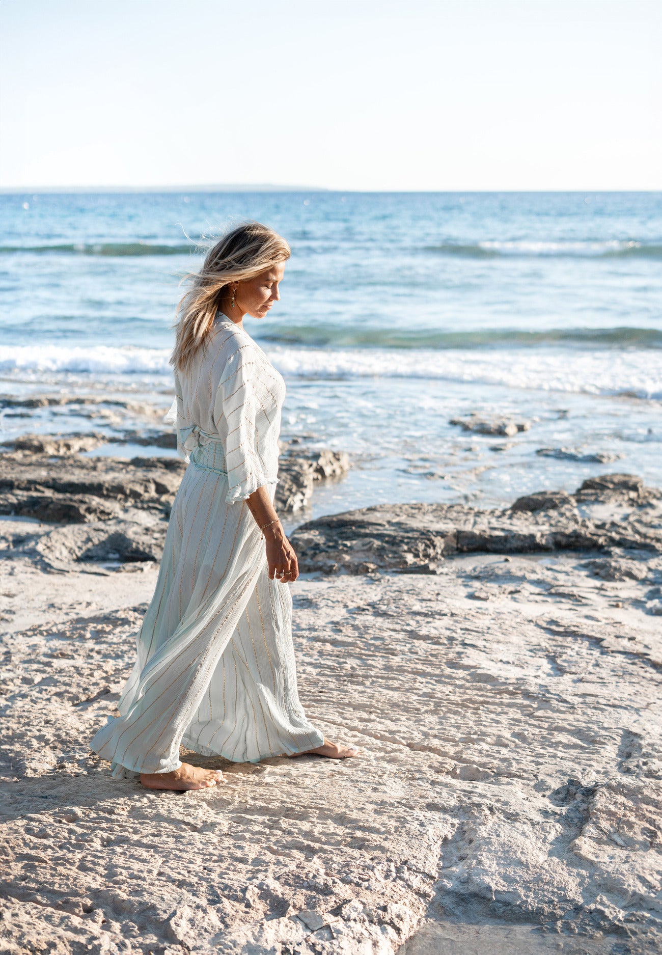 Bohemian kimono in mint van ibzmode, Brands of Ibiza