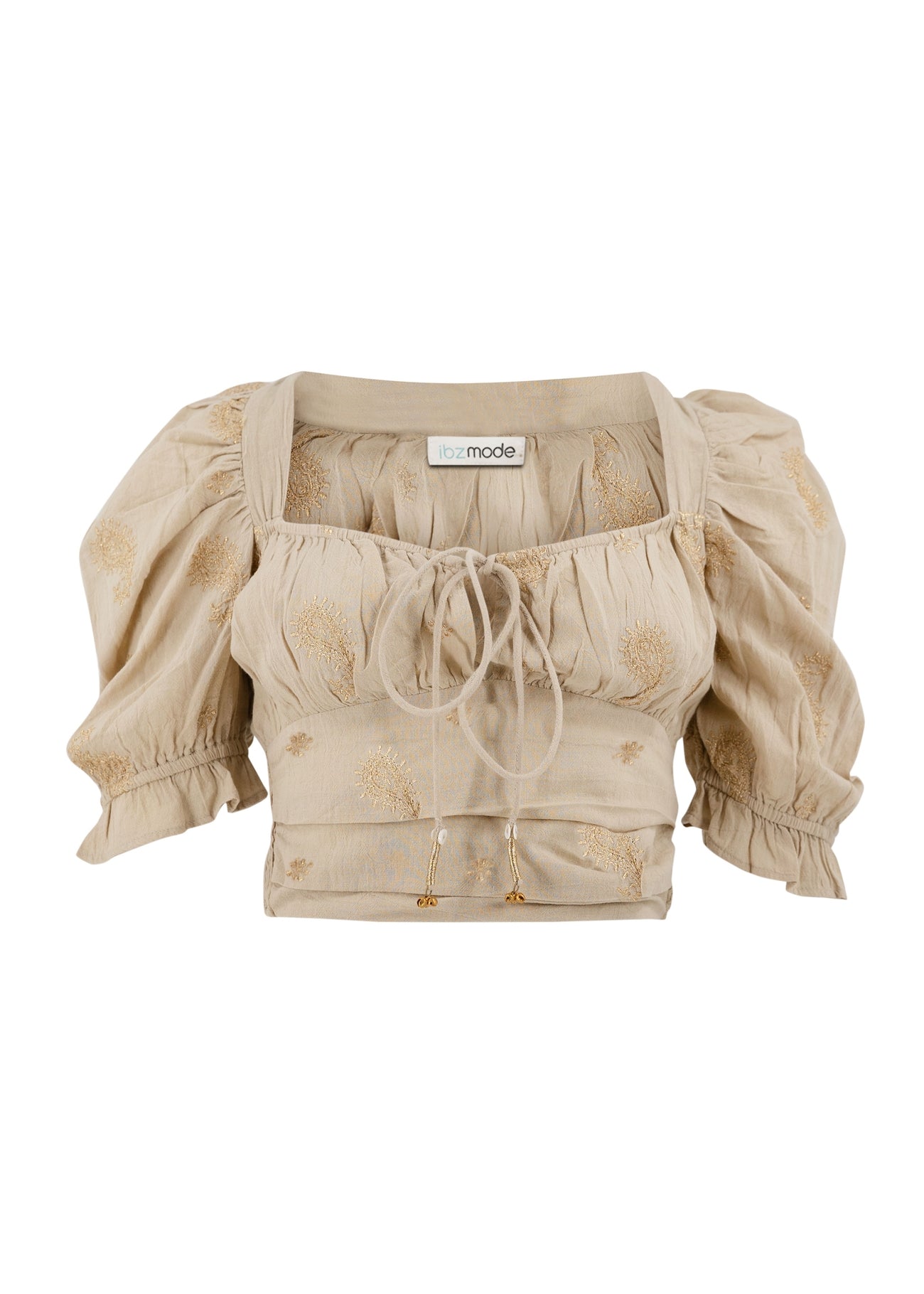 Bohemian blouse in sand van ibzmode, Brands of Ibiza