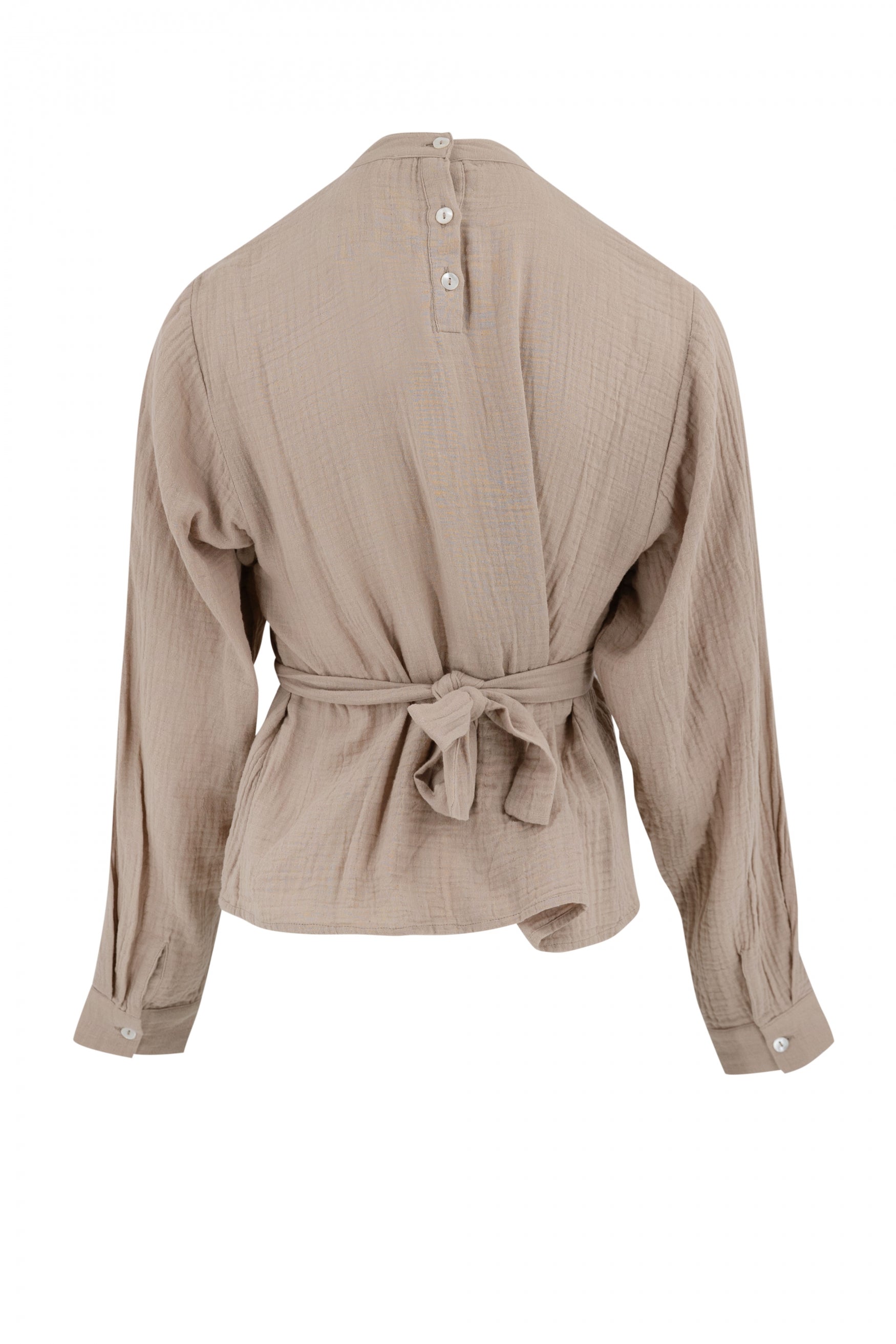Bohemian blouse in light taupe van ibzmode, Brands of Ibiza