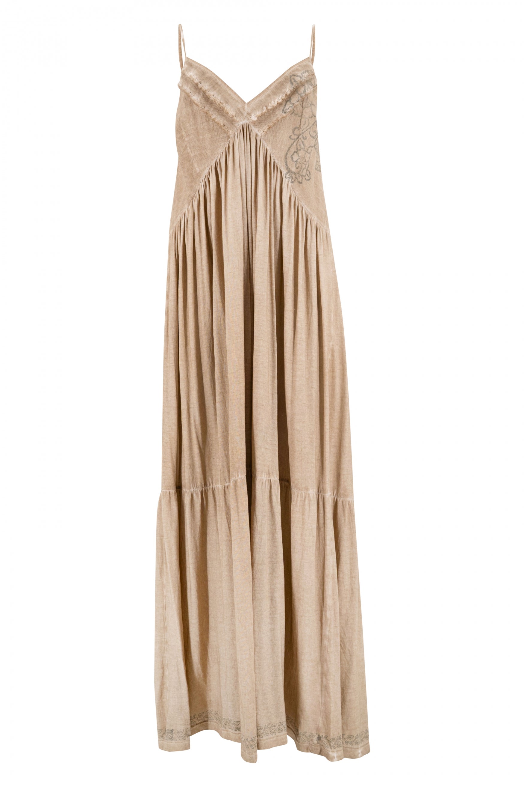 Bohemian jurk in taupe van ibzmode, Brands of Ibiza