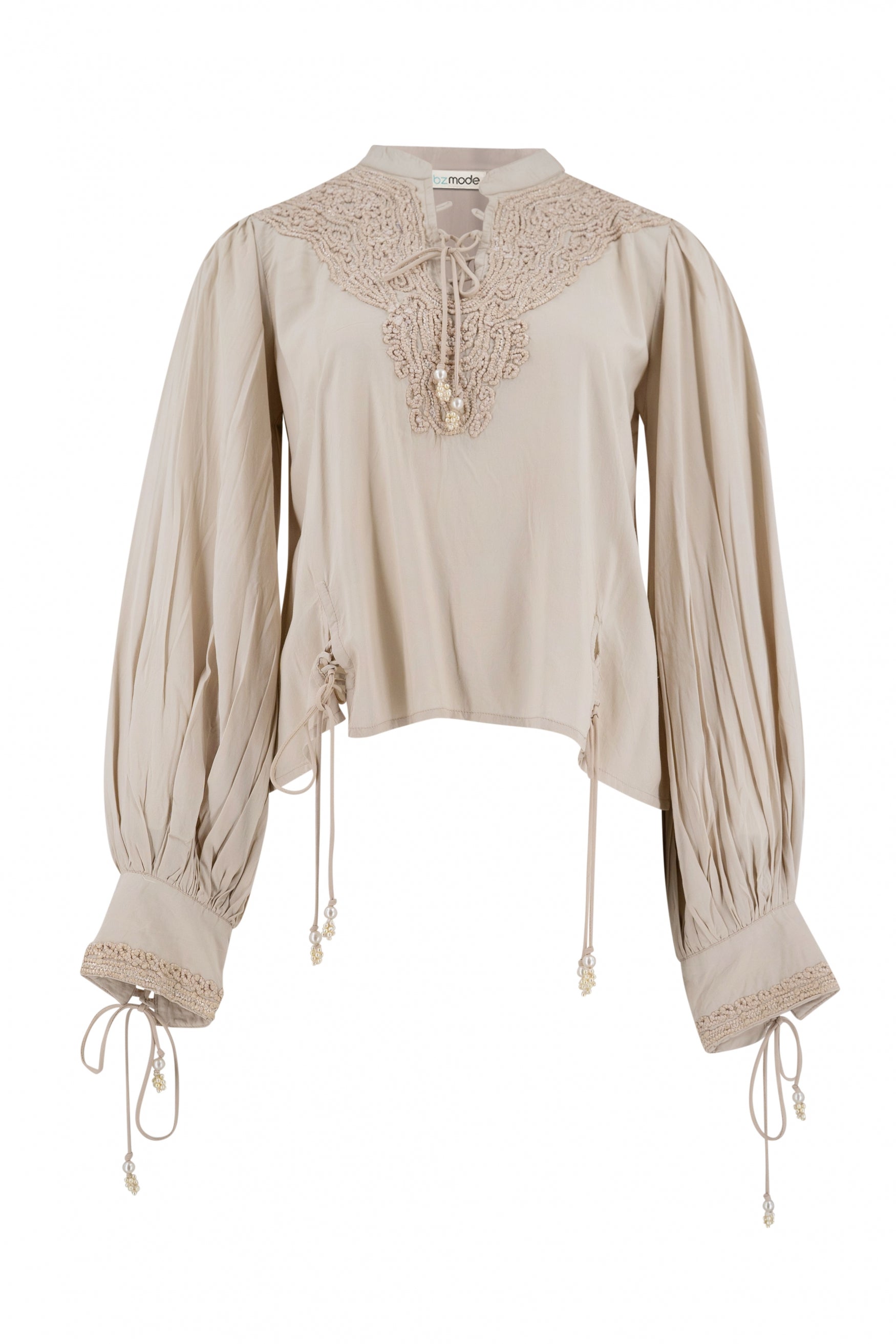 Bohemian blouse in sand van ibzmode, Brands of Ibiza