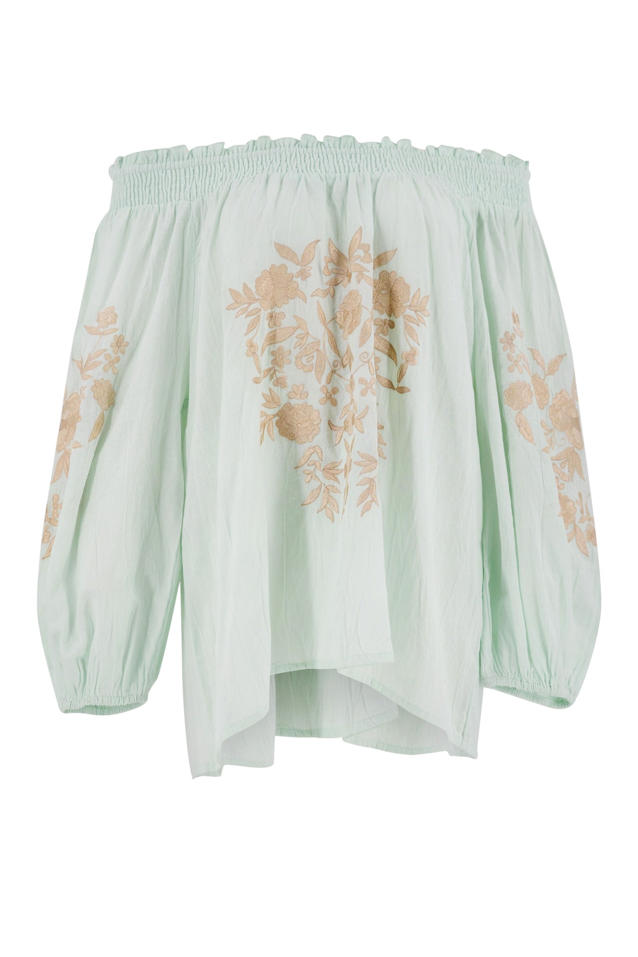 Bohemian blouse in mint van ibzmode, Brands of Ibiza
