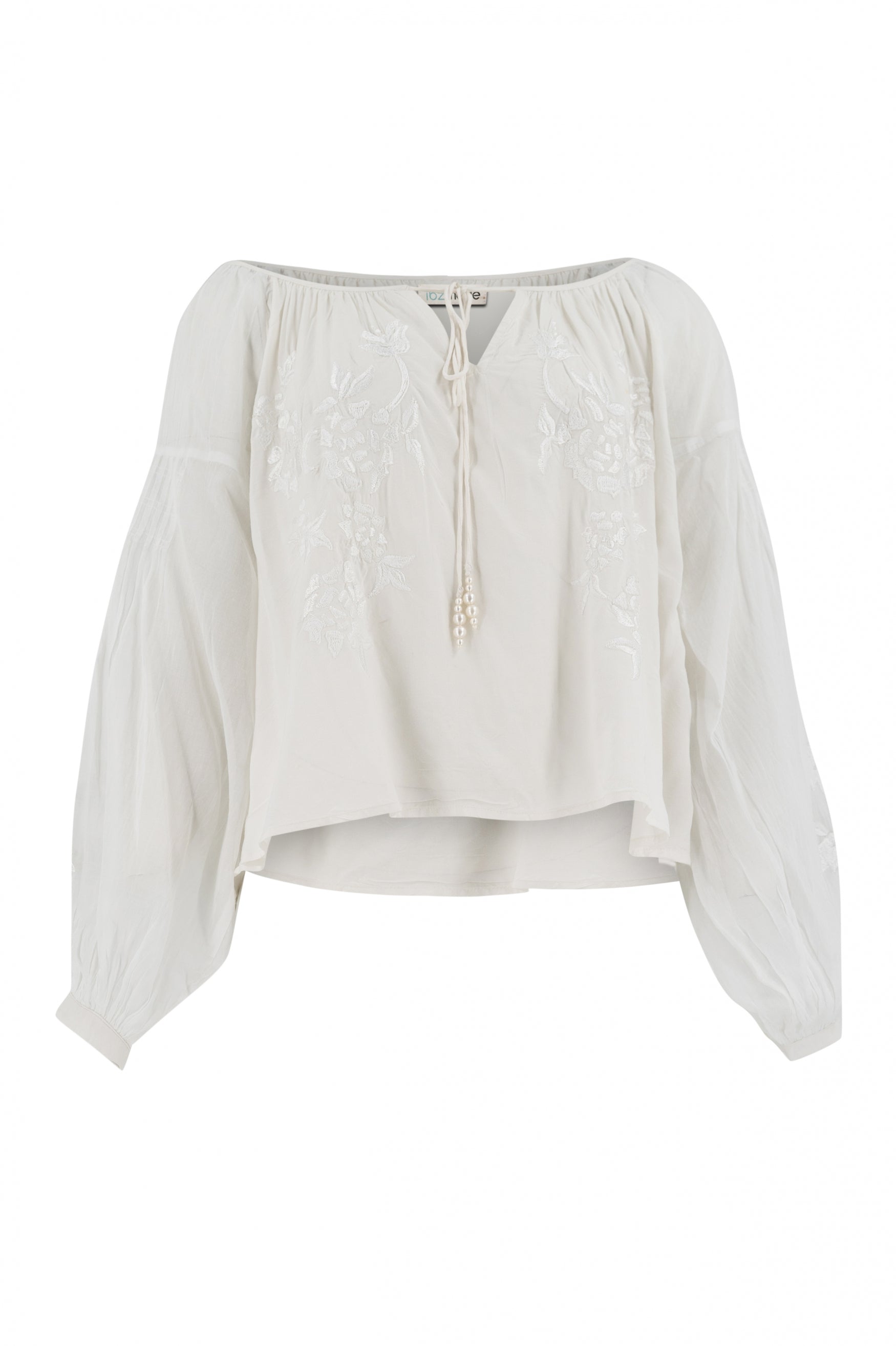 Bohemian blouse in ivory van ibzmode, Brands of Ibiza