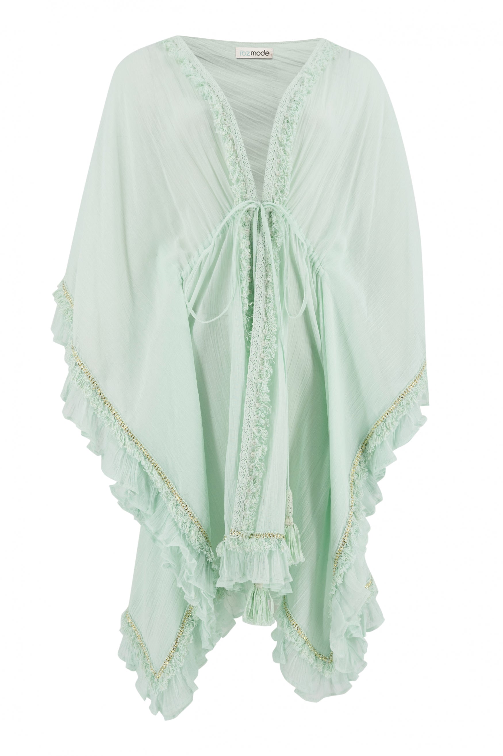 Bohemian kimono in mint van ibzmode, Brands of Ibiza