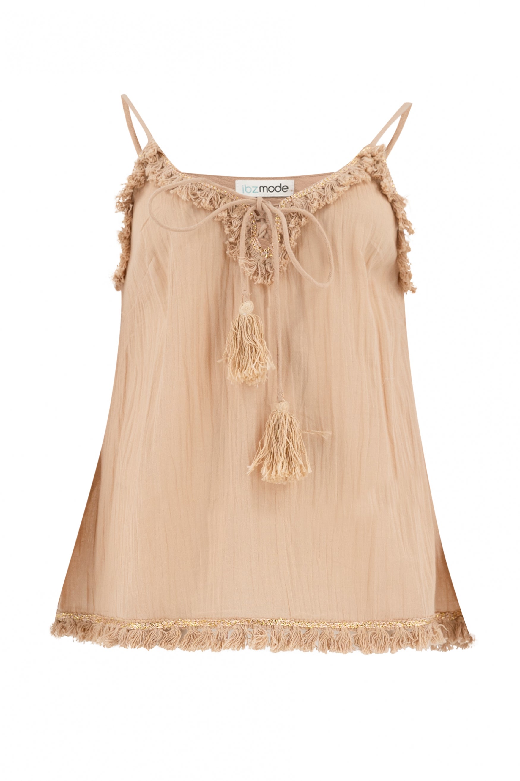 Bohemian top in powder van ibzmode, Brands of Ibiza