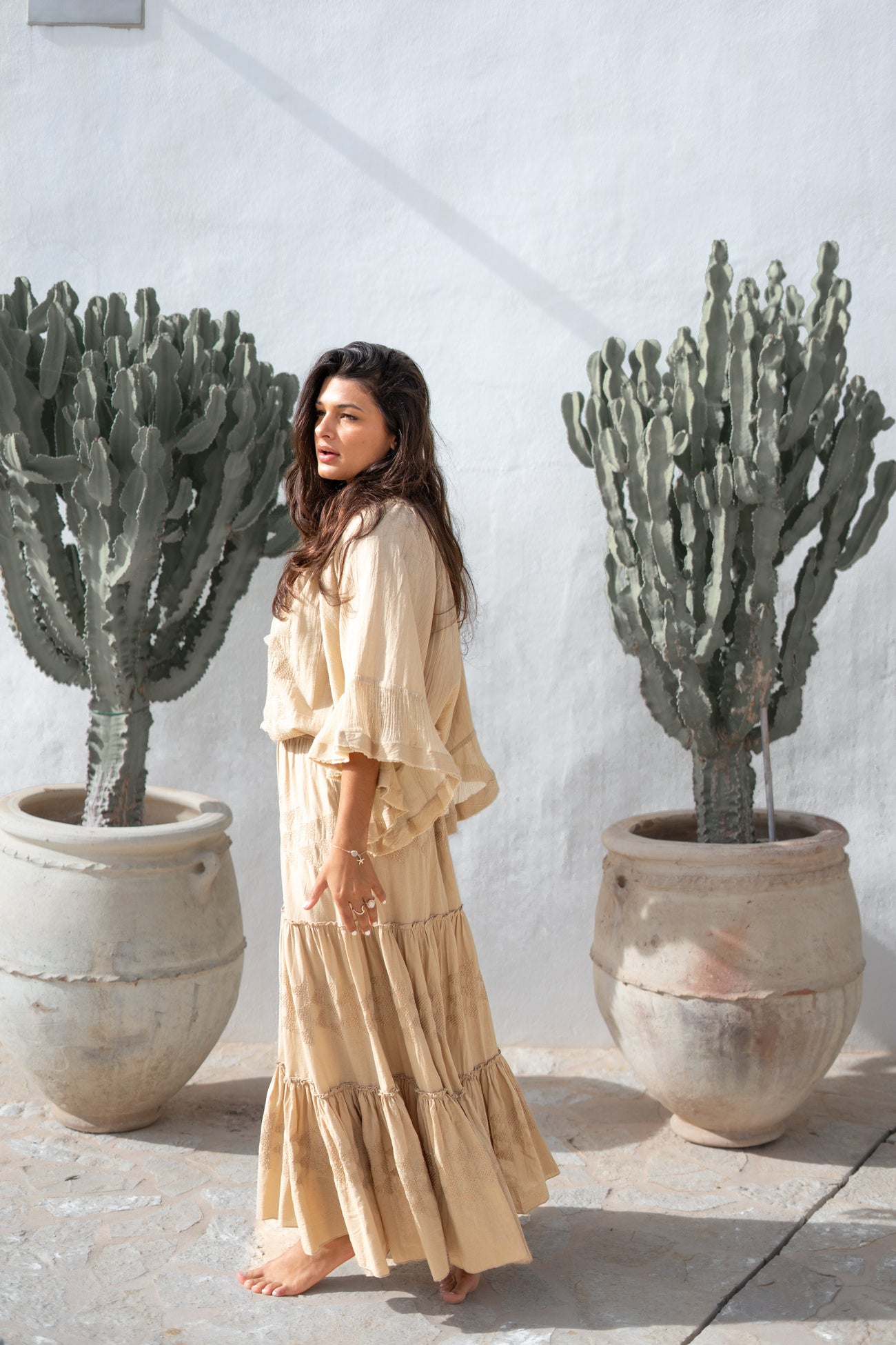 Bohemian rok in sand van ibzmode, Brands of Ibiza