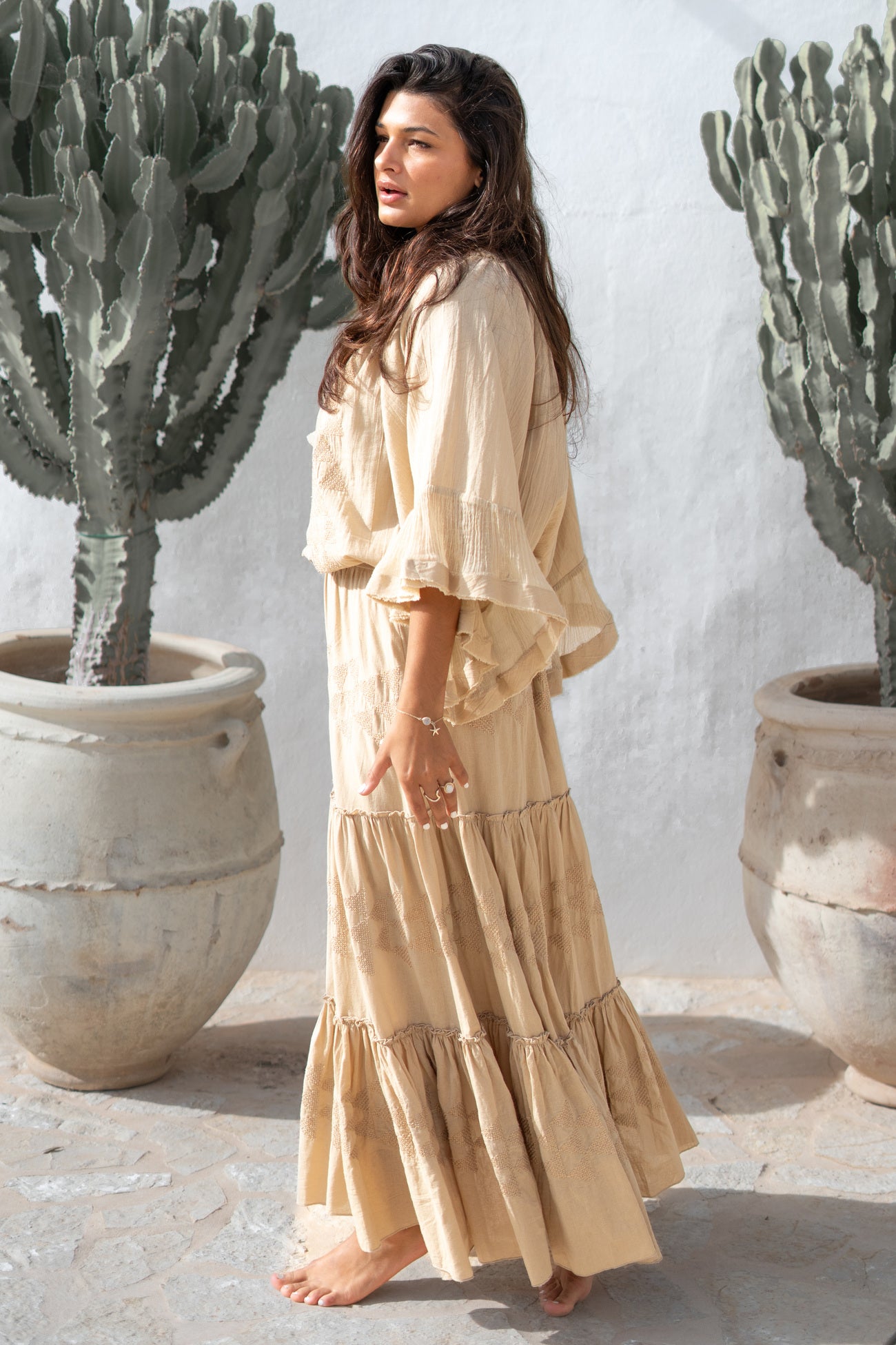 Bohemian rok in sand van ibzmode, Brands of Ibiza