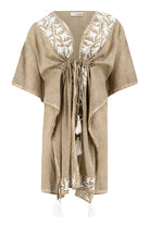 Bohemian kimono in taupe van ibzmode, Brands of Ibiza