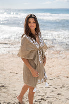Bohemian kimono in taupe van ibzmode, Brands of Ibiza