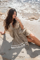 Bohemian kimono in taupe van ibzmode, Brands of Ibiza
