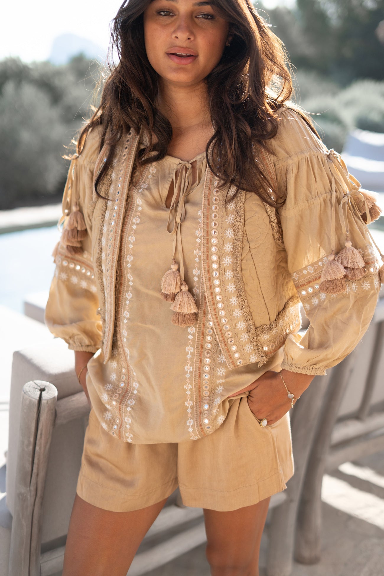 Bohemian item in light taupe van ibzmode, Brands of Ibiza