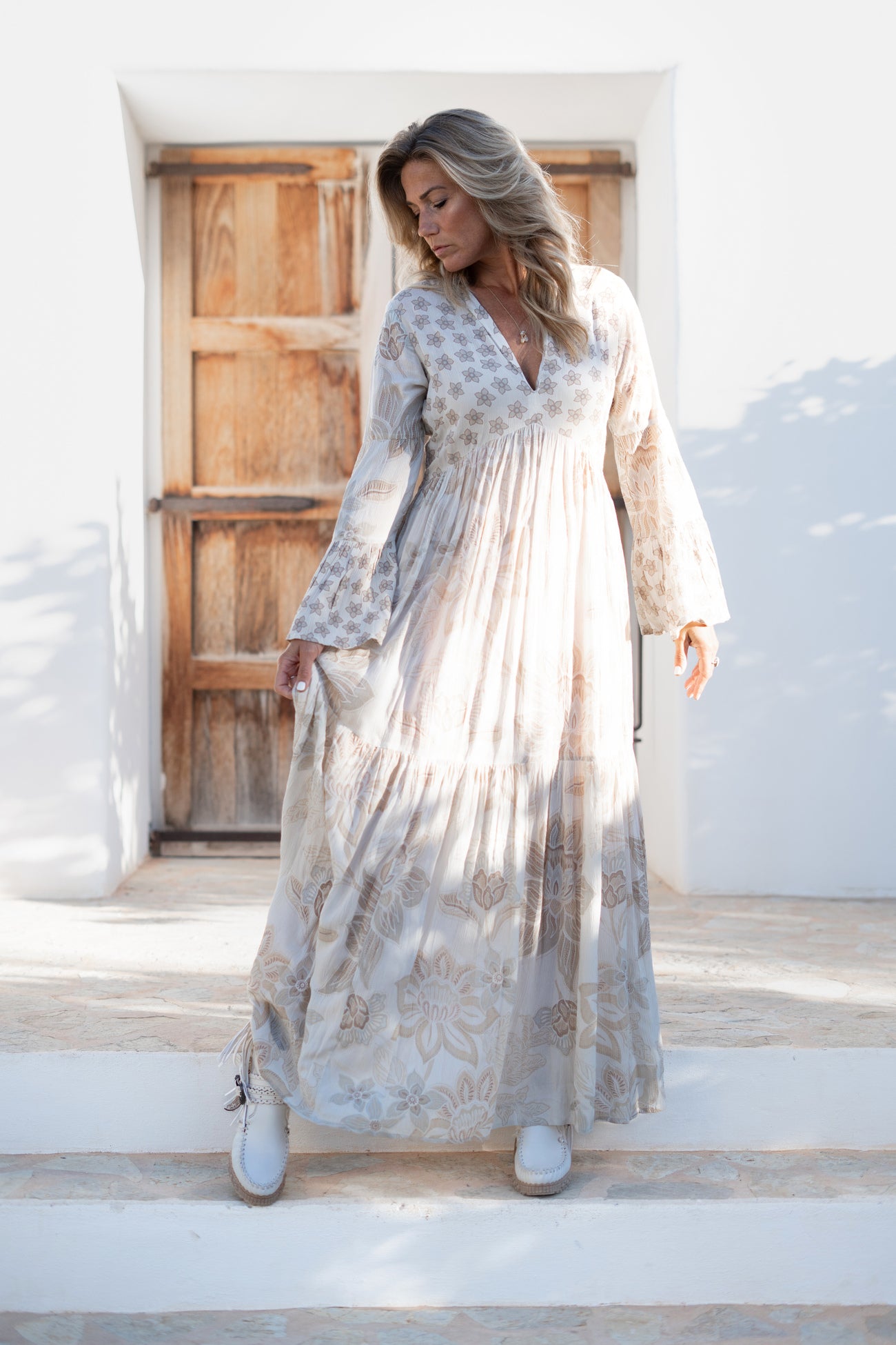 Bohemian jurk in ivory van ibzmode, Brands of Ibiza