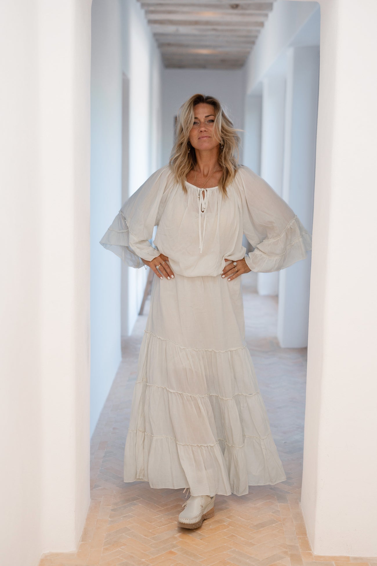Bohemian rok in ecru van ibzmode, Brands of Ibiza