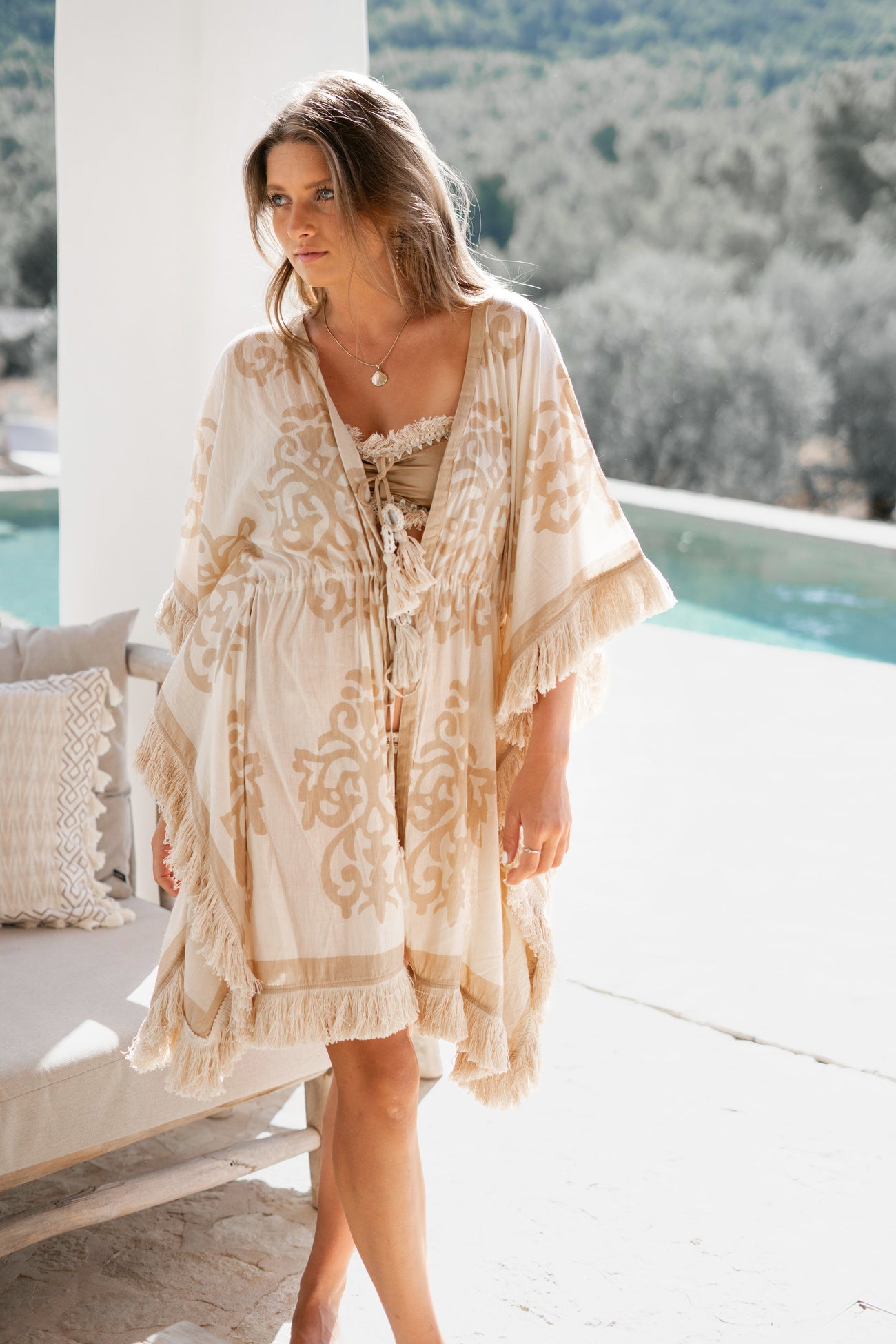 Bohemian kimono in multicolor by ibzmode, Brands of Ibiza