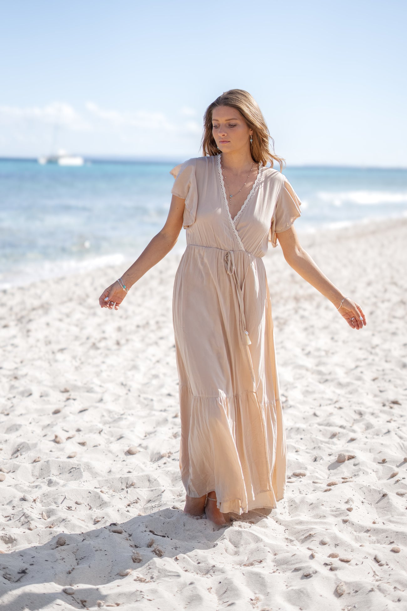 Maxi Dress Tess Su Light Sand