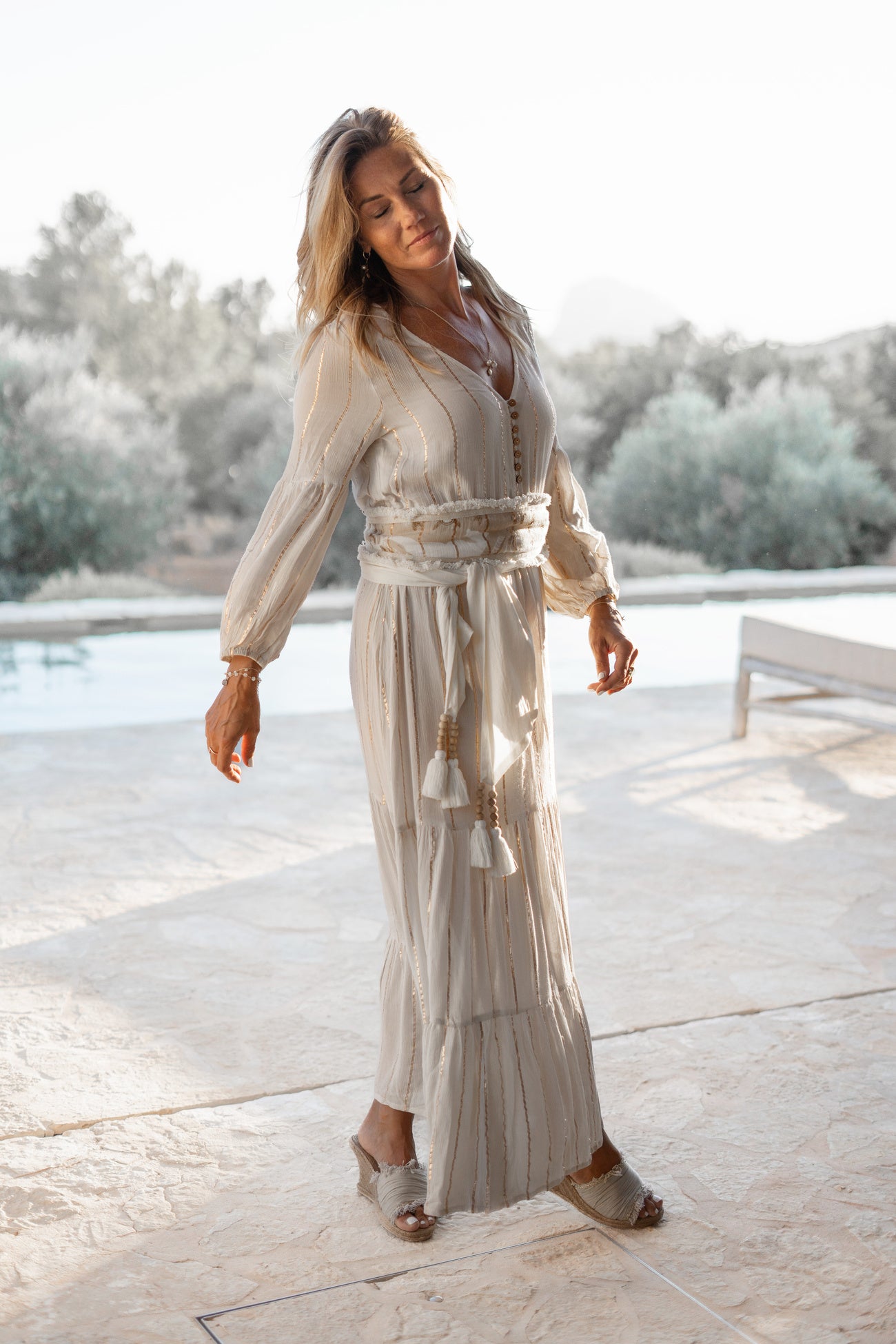 Bohemian jurk in ivory van ibzmode, Brands of Ibiza