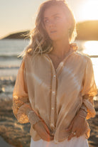 Bohemian blouse in powder van ibzmode, Brands of Ibiza