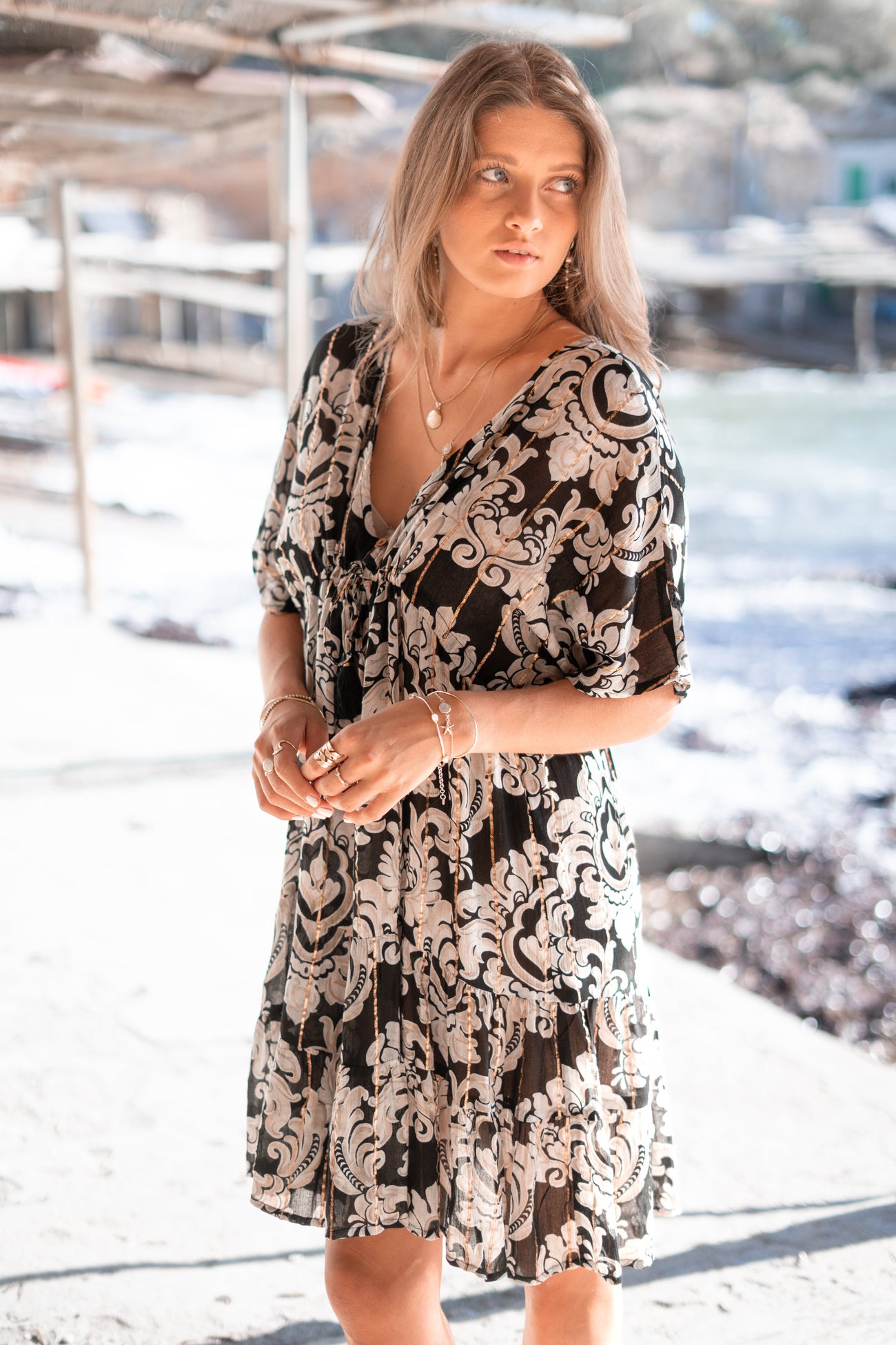 Bohemian jurk in black van ibzmode, Brands of Ibiza
