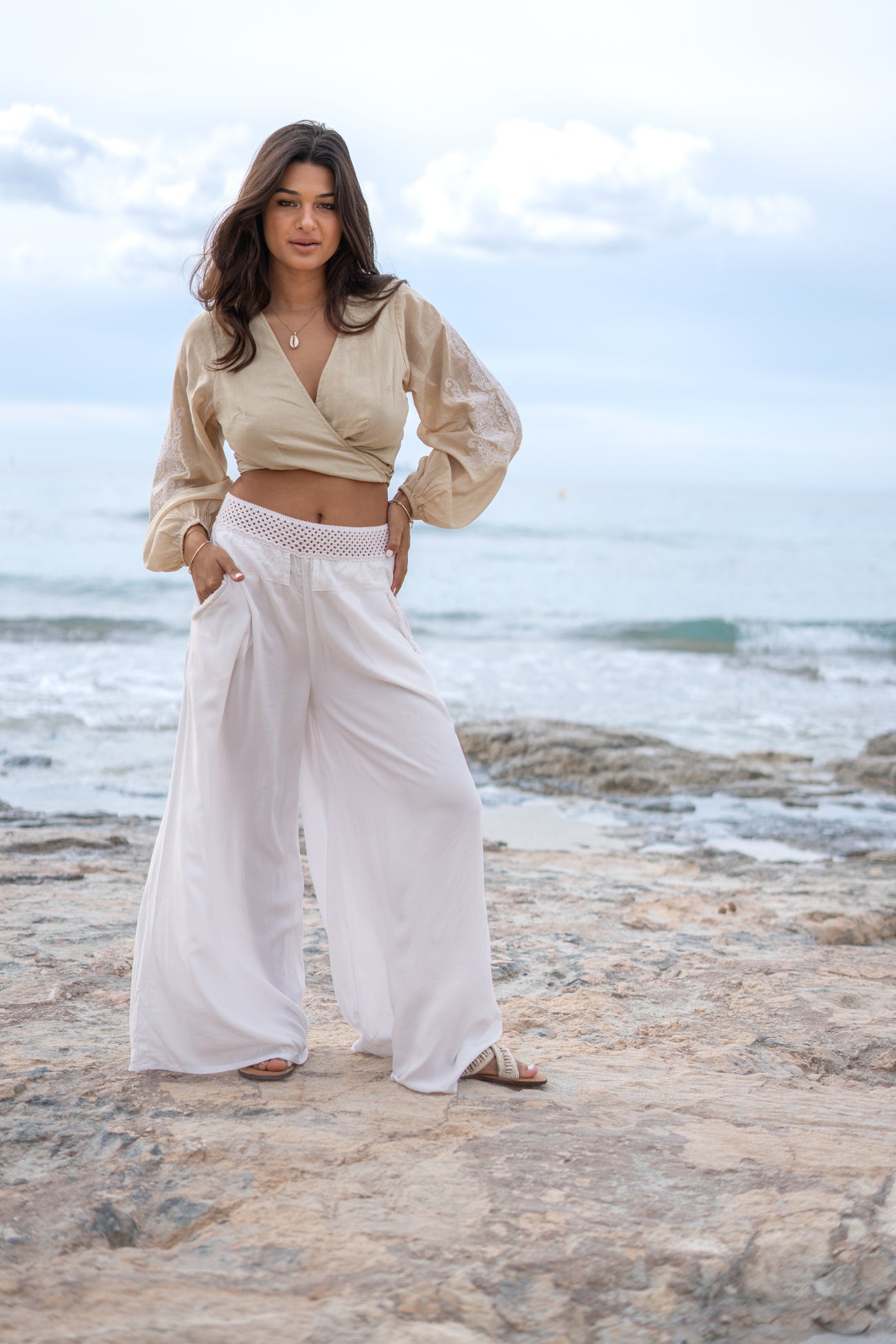 Bohemian broek in white van ibzmode, Brands of Ibiza