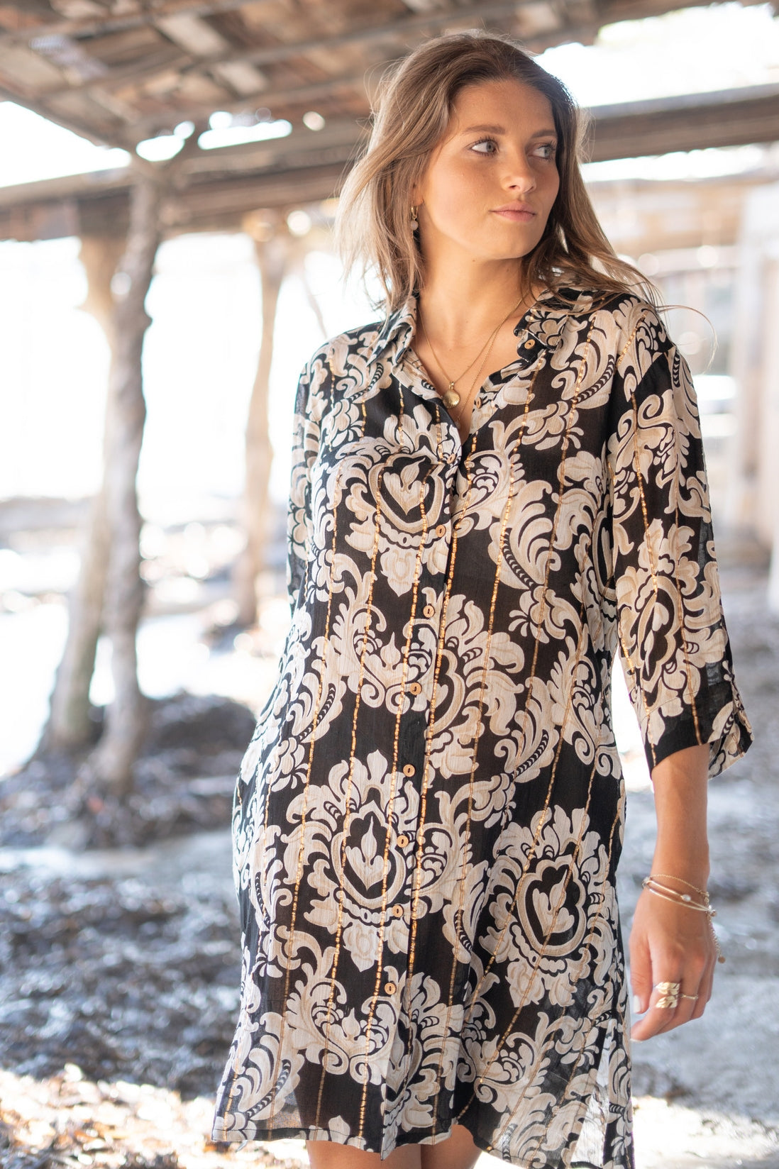 Bohemian blouse in black van ibzmode, Brands of Ibiza