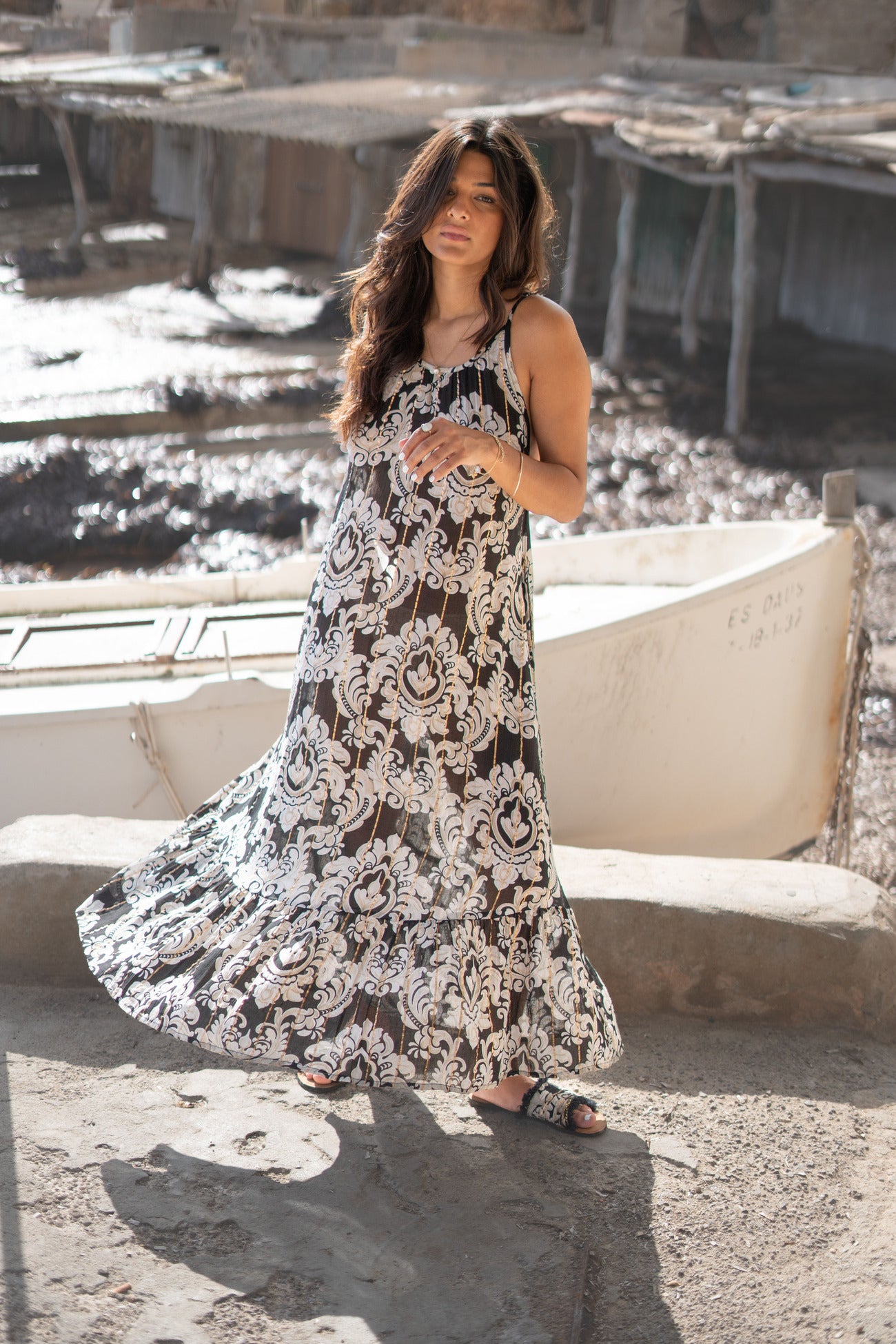 Bohemian jurk in black van ibzmode, Brands of Ibiza