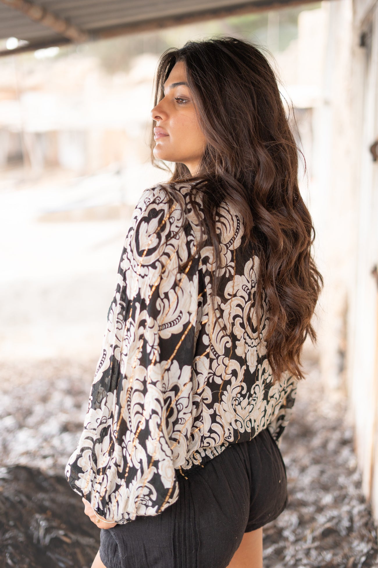 Bohemian blouse in black van ibzmode, Brands of Ibiza