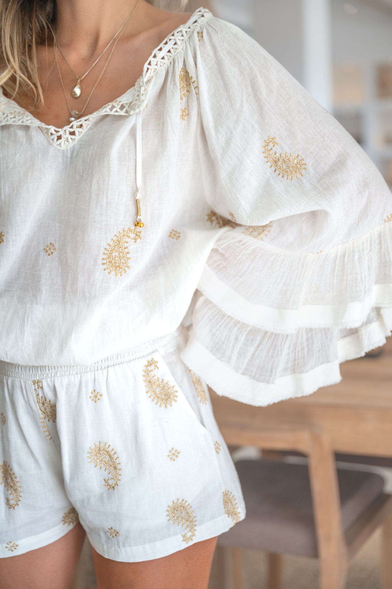 Bohemian blouse in ivory from ibzmode, Brands of Ibiza
