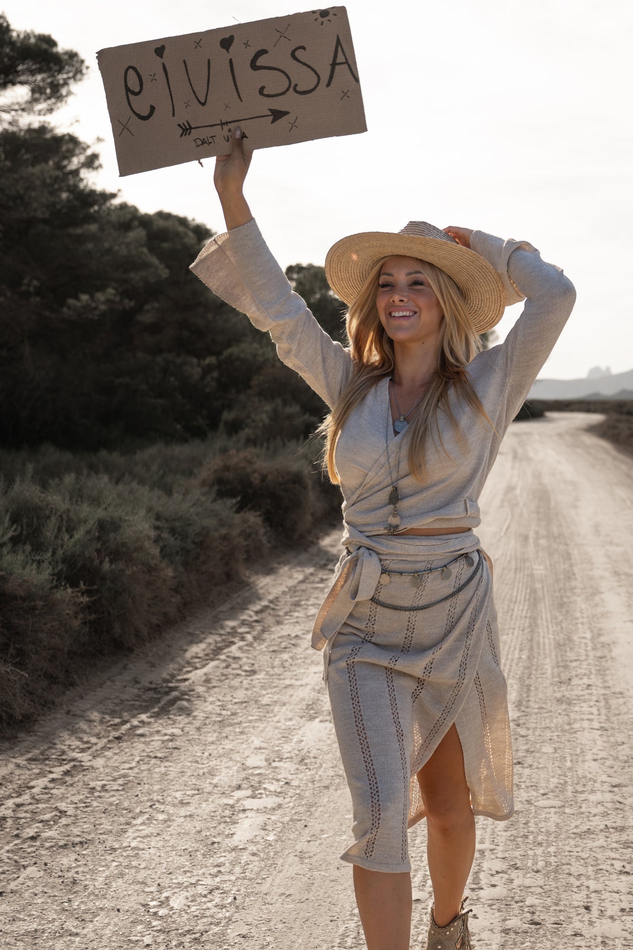 Bohemian top in light beige from MOOST Wanted, Brands of Ibiza