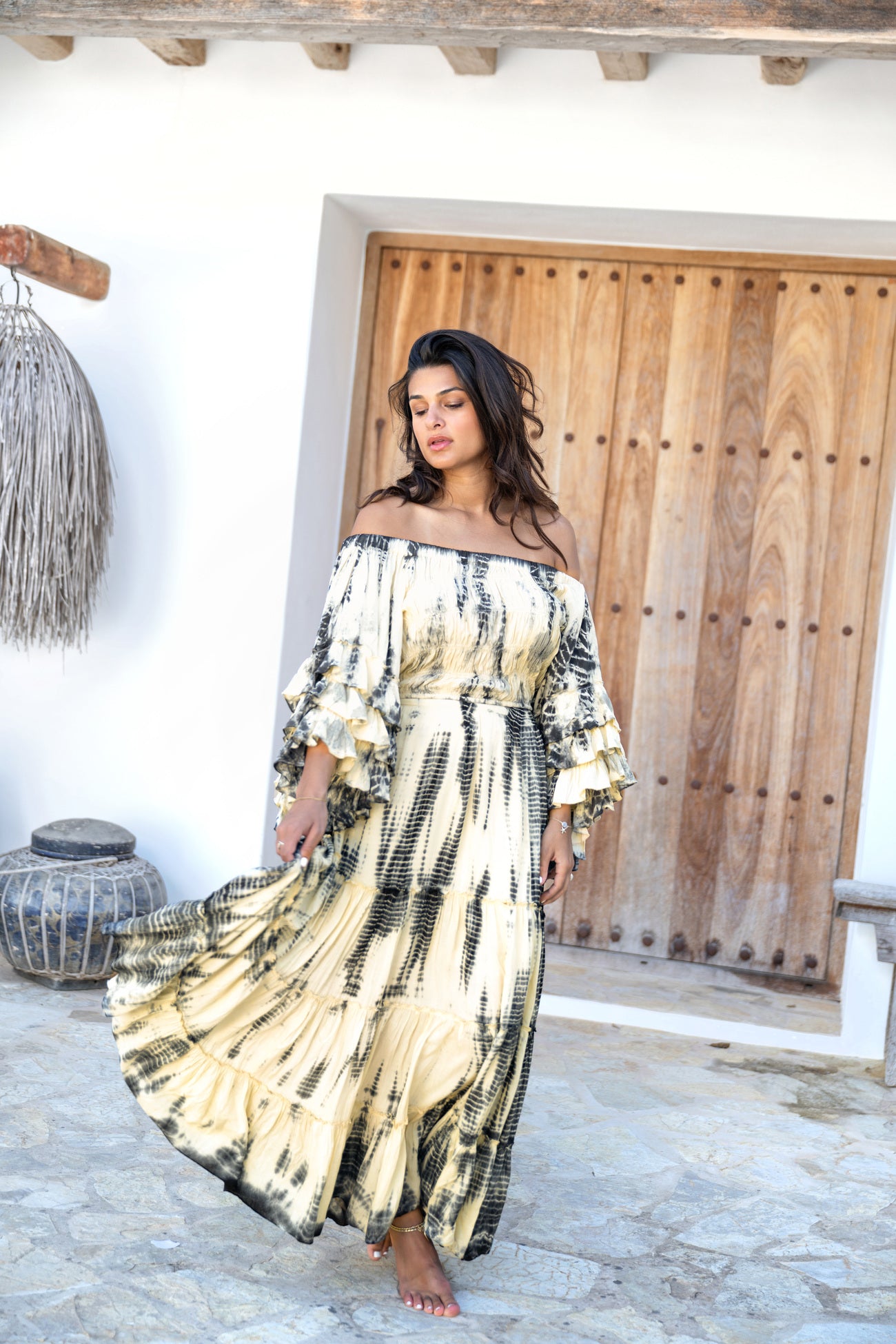 Bohemian top in sand van ibzmode, Brands of Ibiza