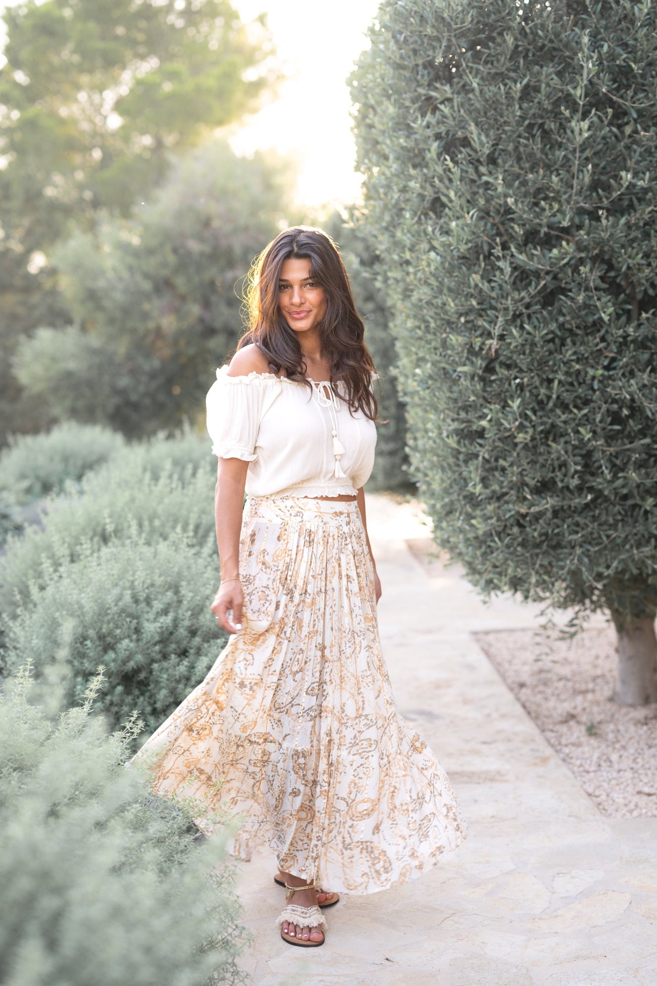 Bohemian top in ivory van ibzmode, Brands of Ibiza