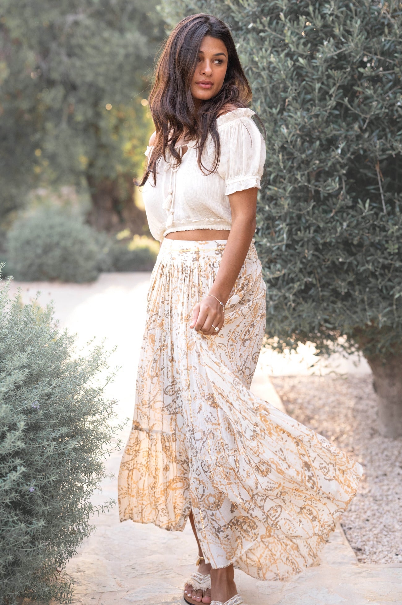Bohemian rok in sand van ibzmode, Brands of Ibiza