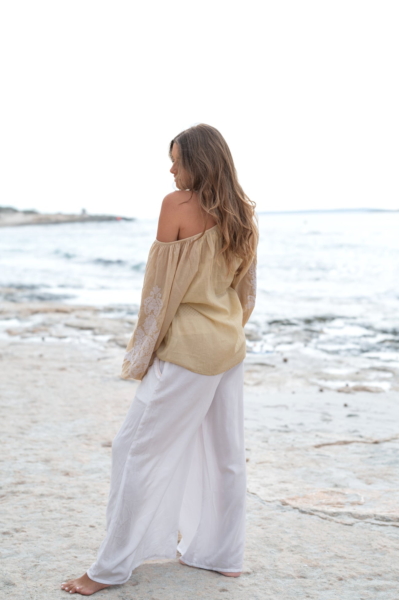 Bohemian broek in white van ibzmode, Brands of Ibiza