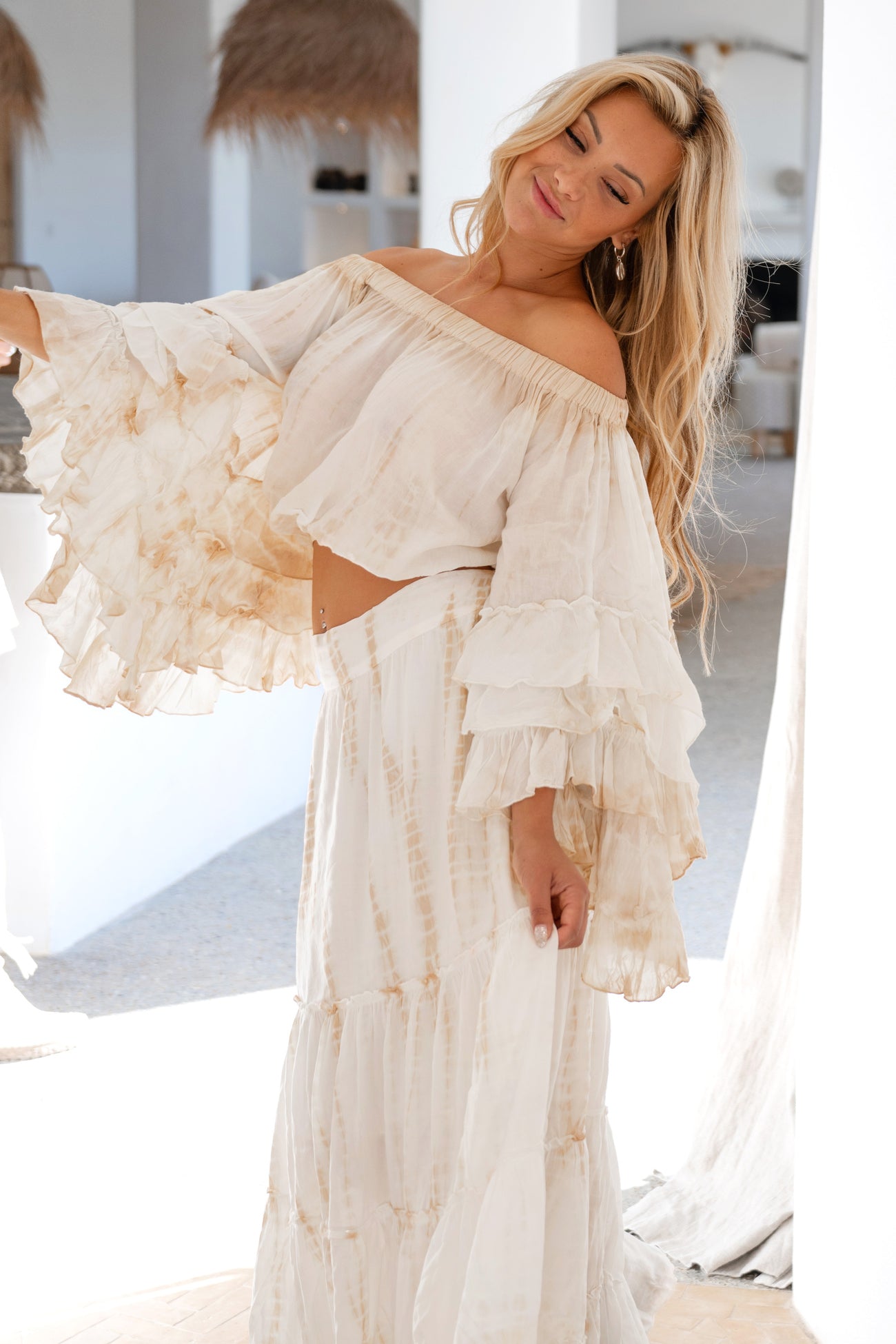 Bohemian rok in powder tie dye van ibzmode, Brands of Ibiza